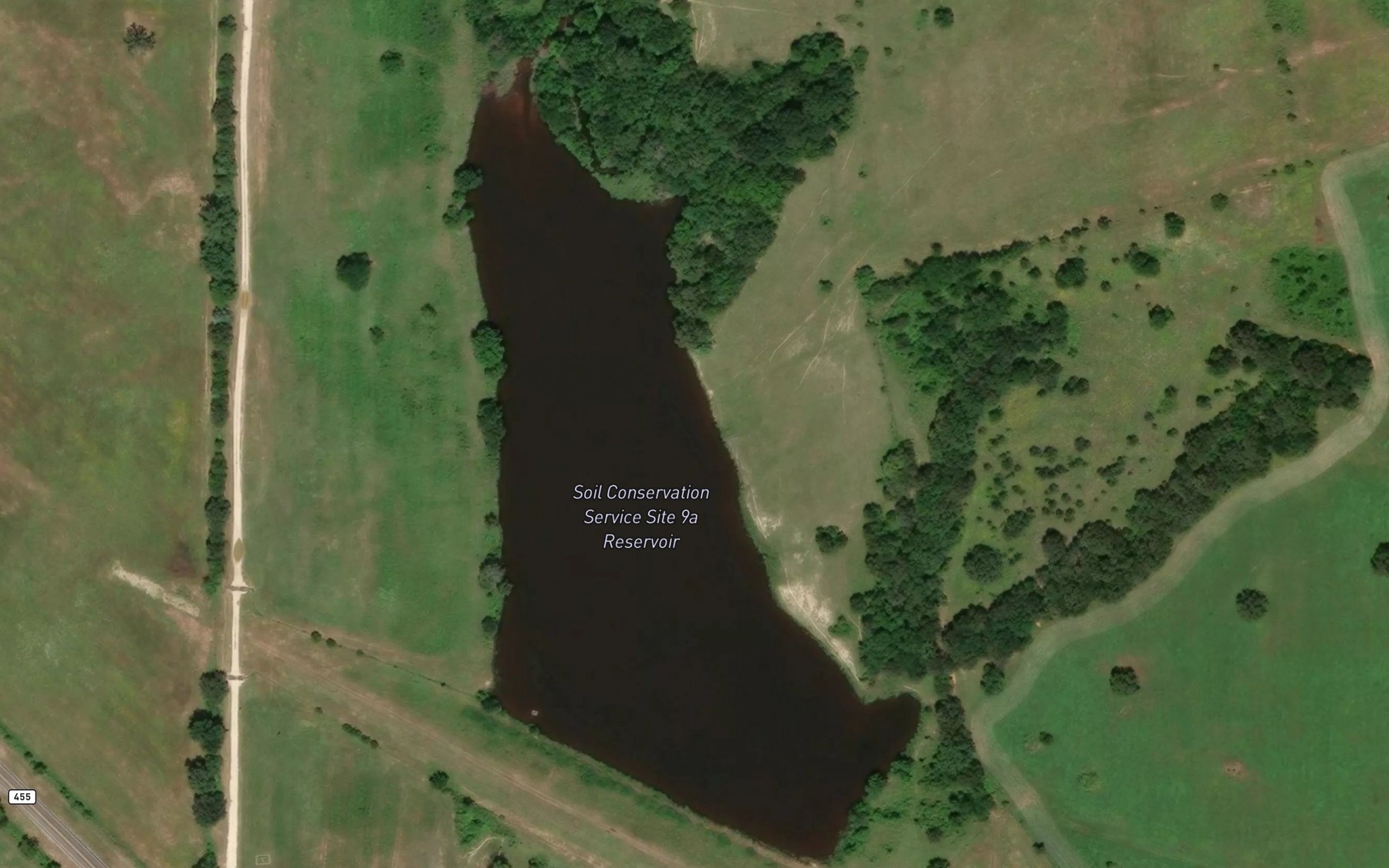 Satellite map of the Soil Conservation Service Site 9a Reservoir