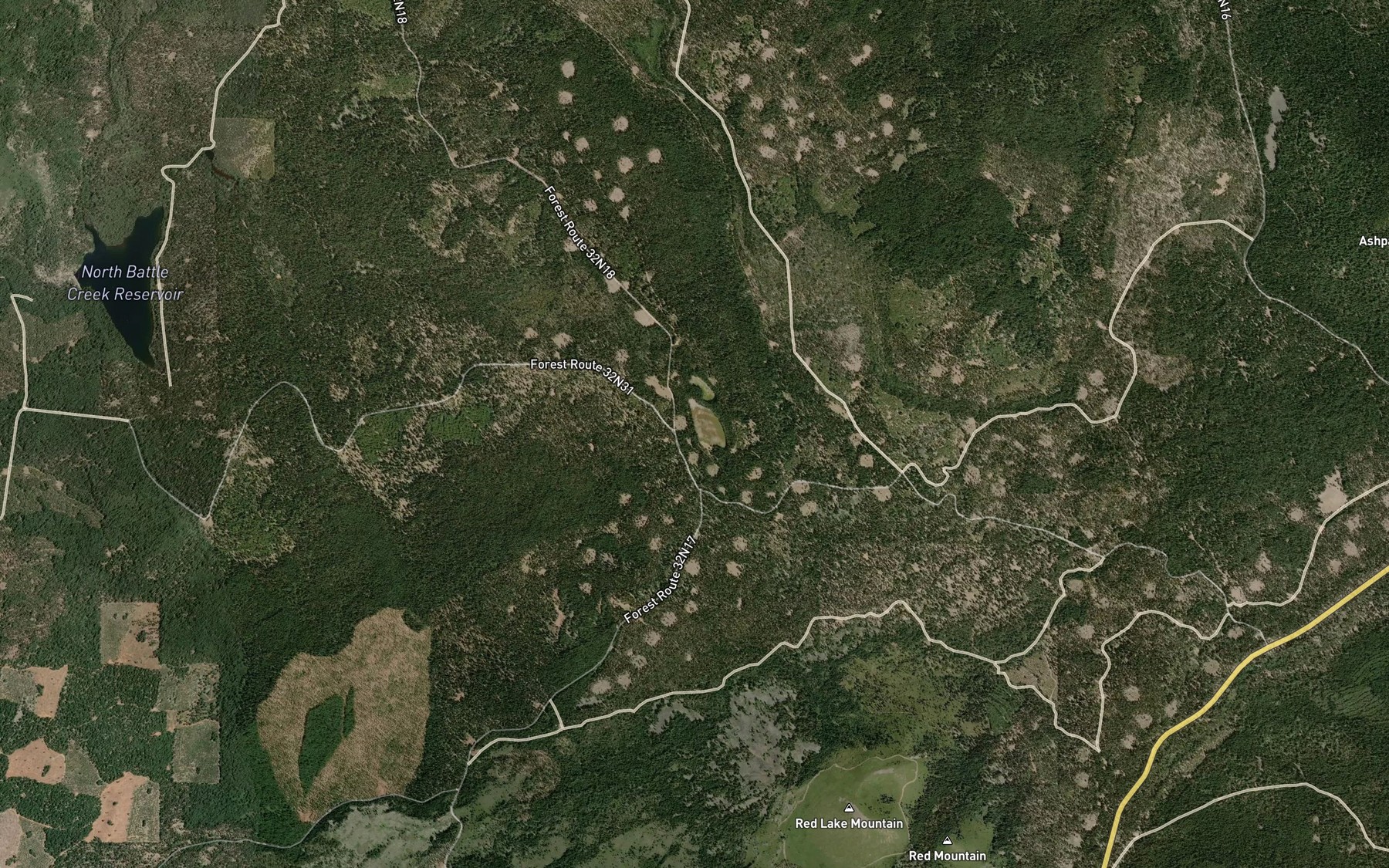 Satellite map of the Red Lake