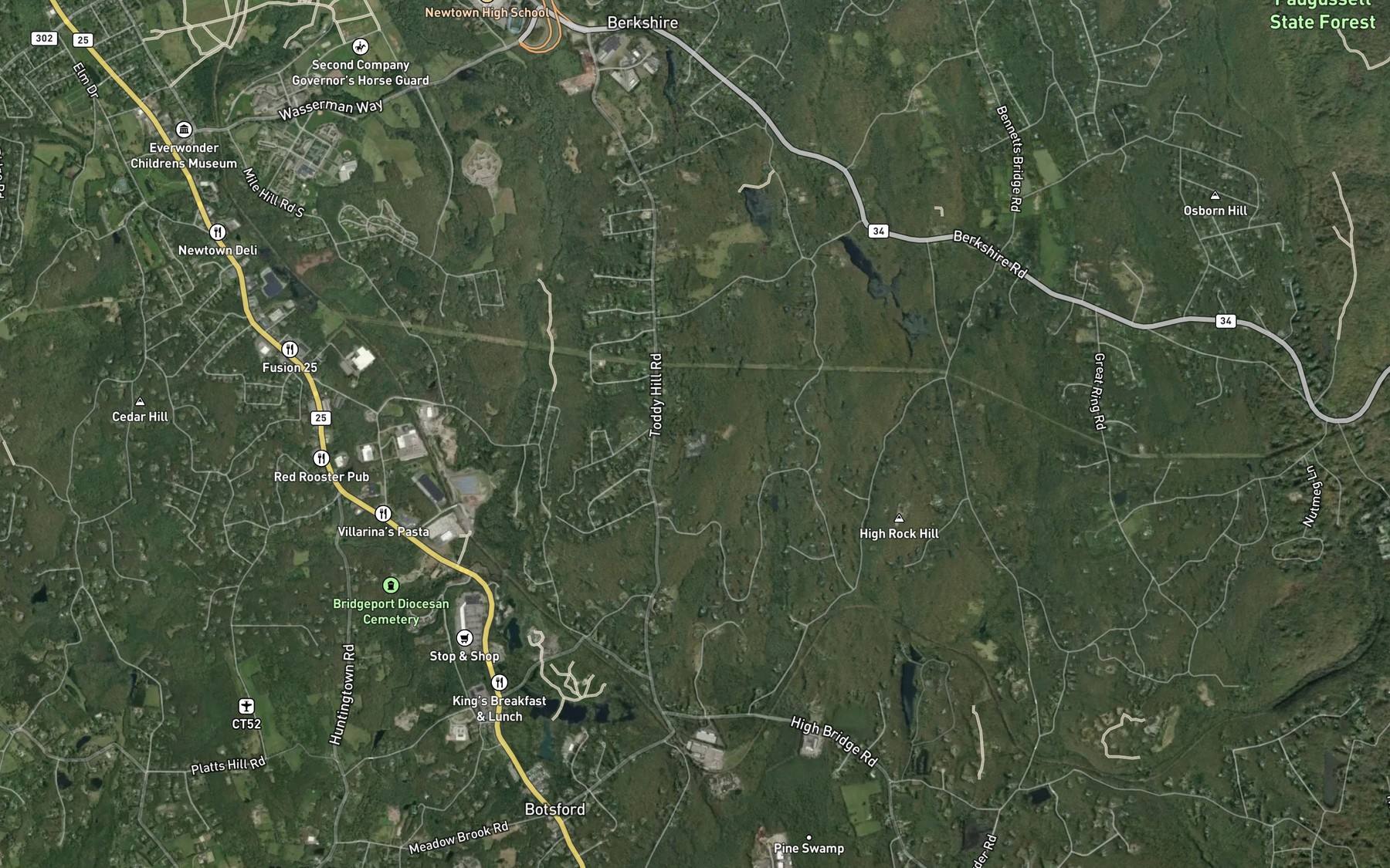 Satellite map of the Keating Pond
