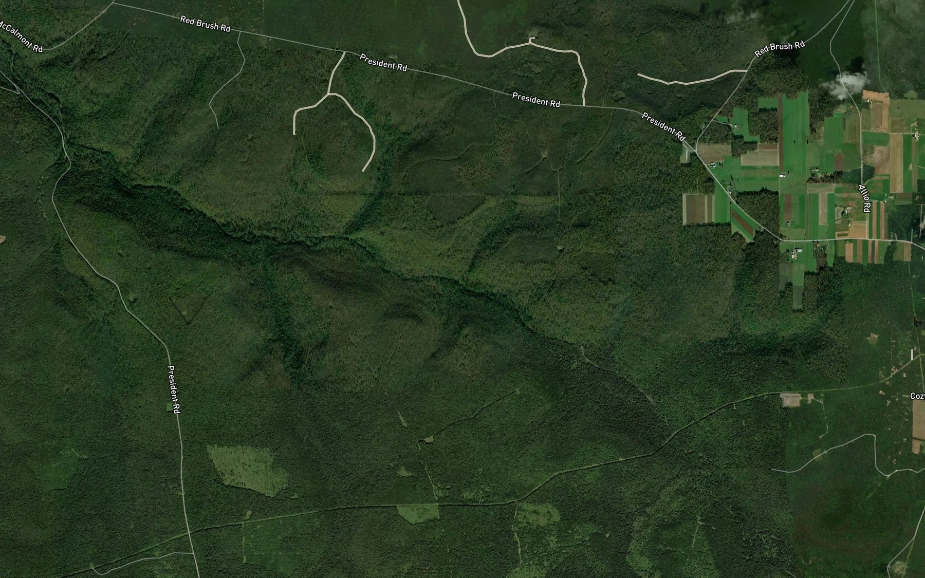Satellite map of the Korb Run