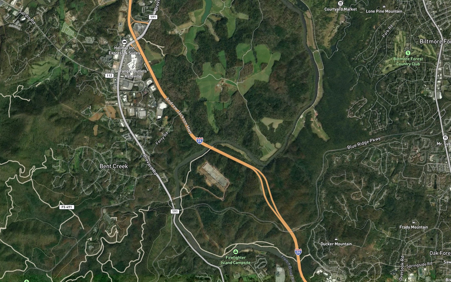 Satellite map of the Austin Branch