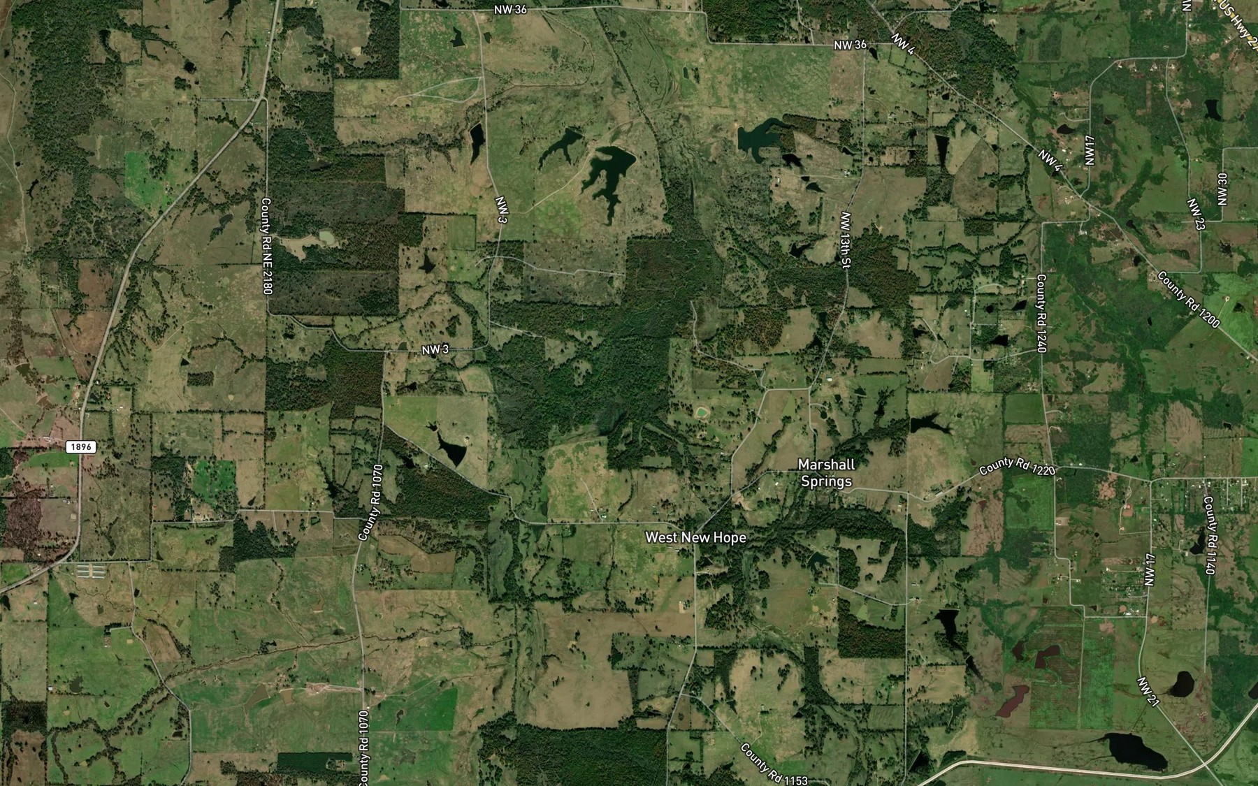 Satellite map of the Dorsey Creek