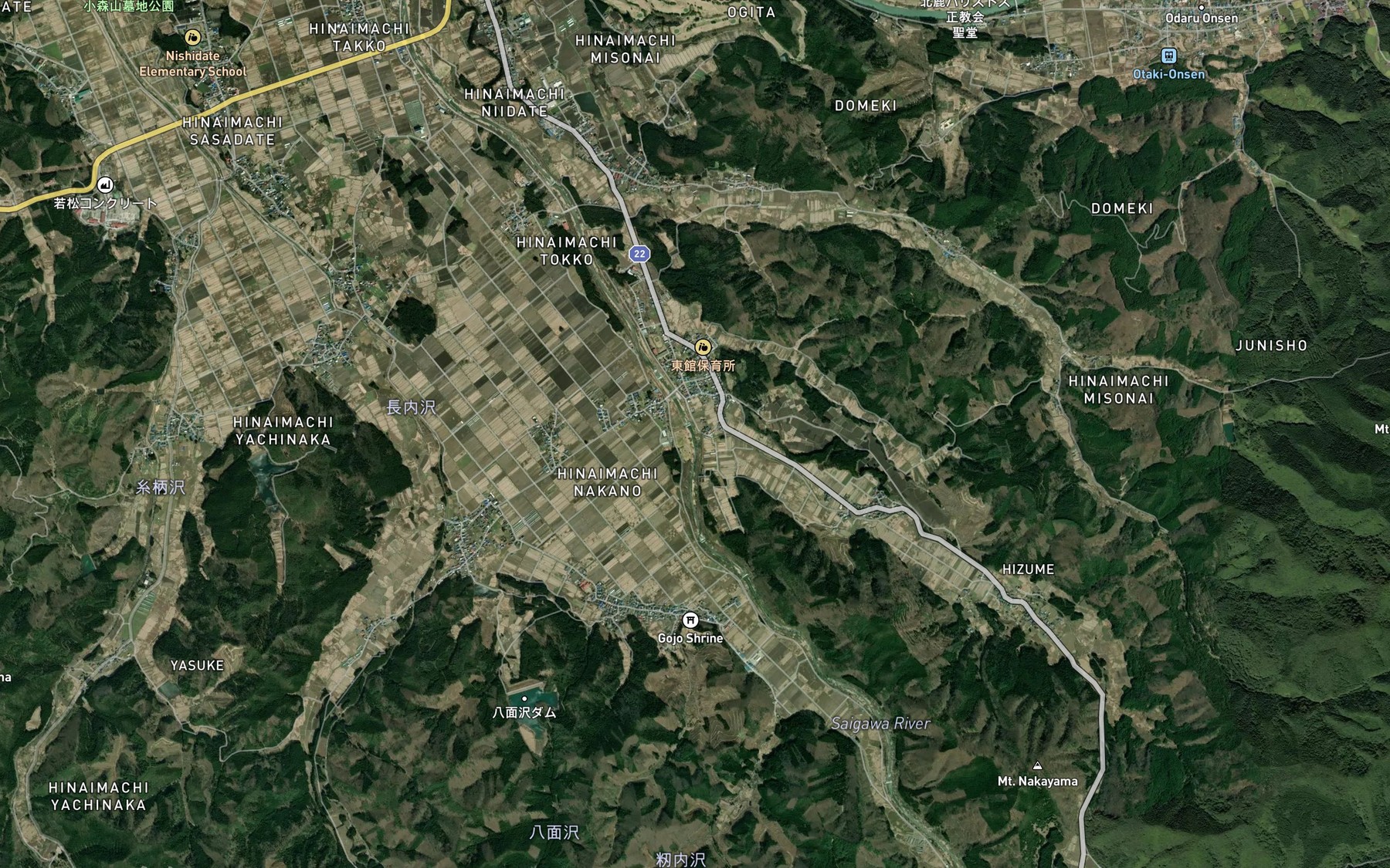 Satellite map of the Sumiya Gawa