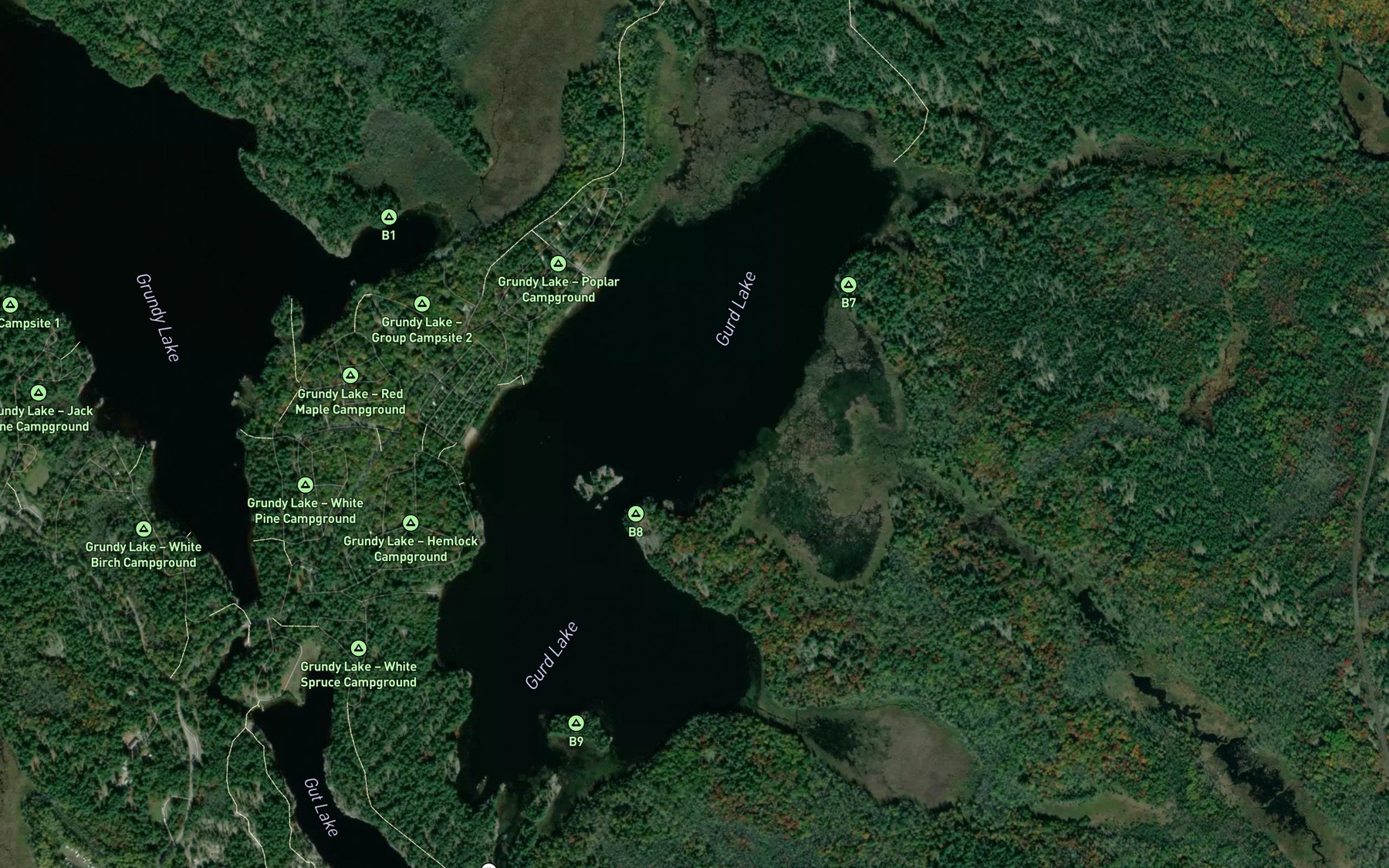 Satellite map of the Gurd Lake