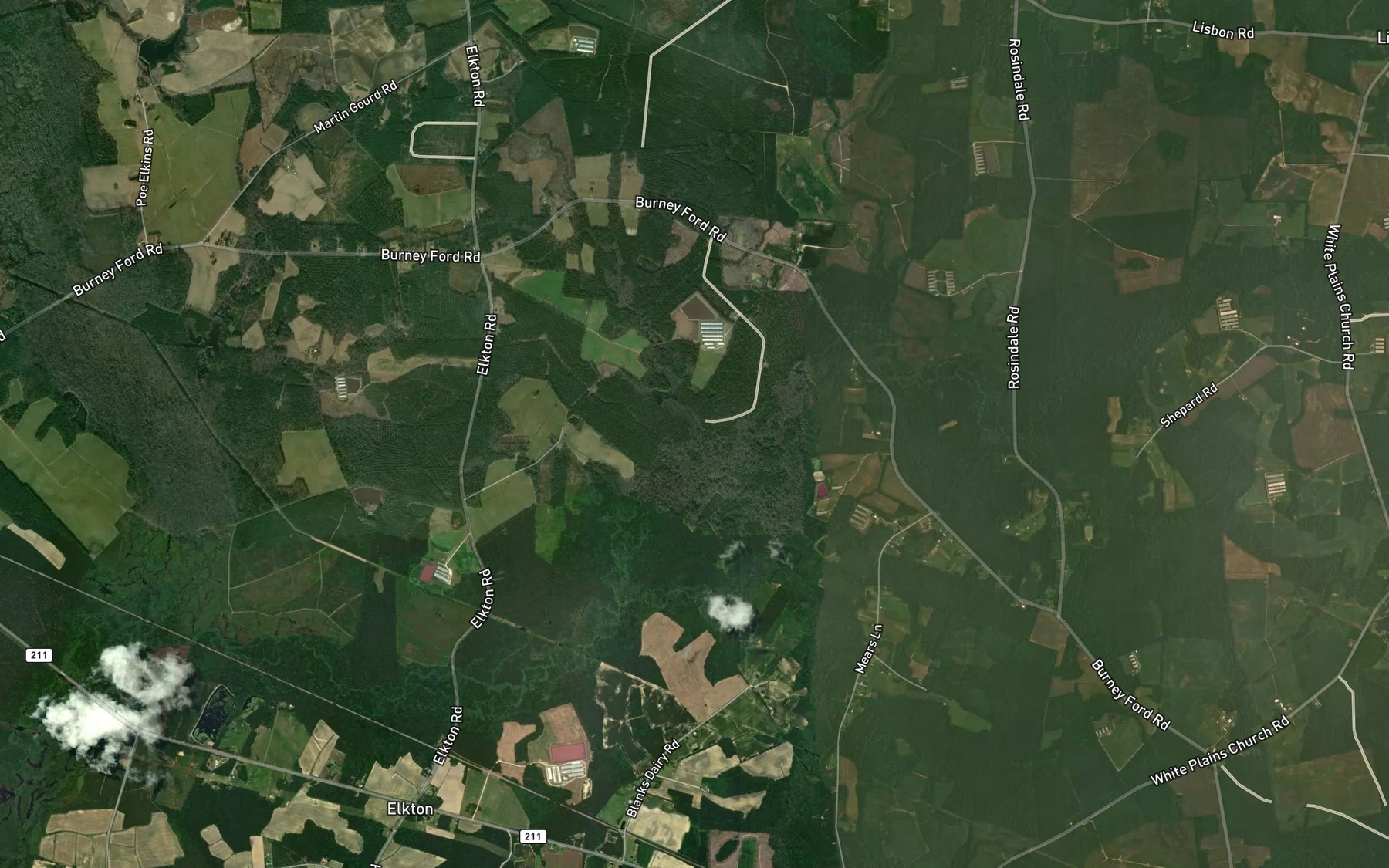 Satellite map of the Mill Branch