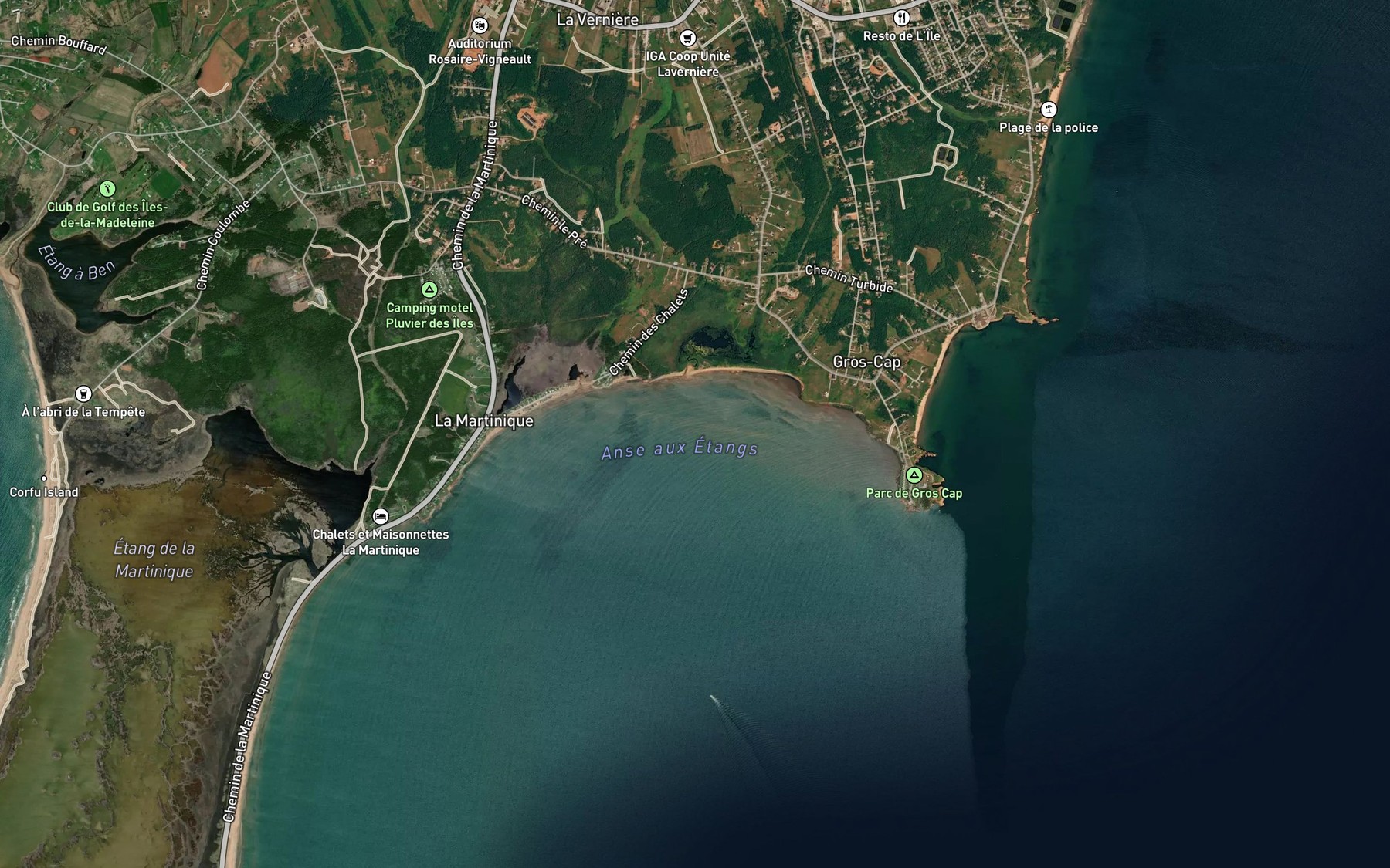 Satellite map of the Anse aux Etangs