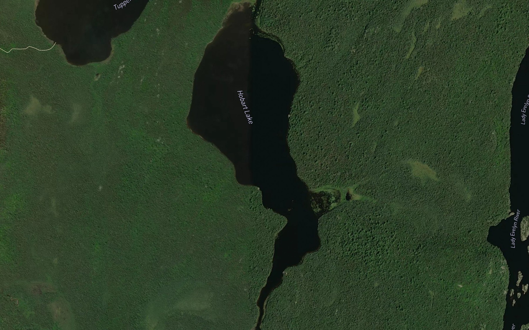 Satellite map of the Hobart Lake