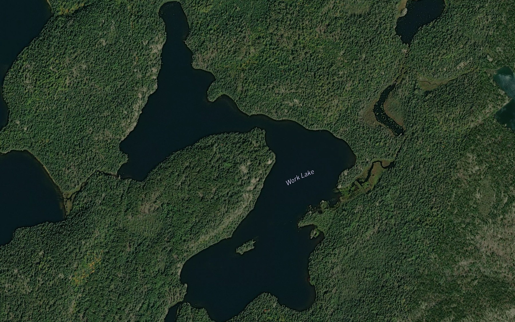 Satellite map of the Work Lake