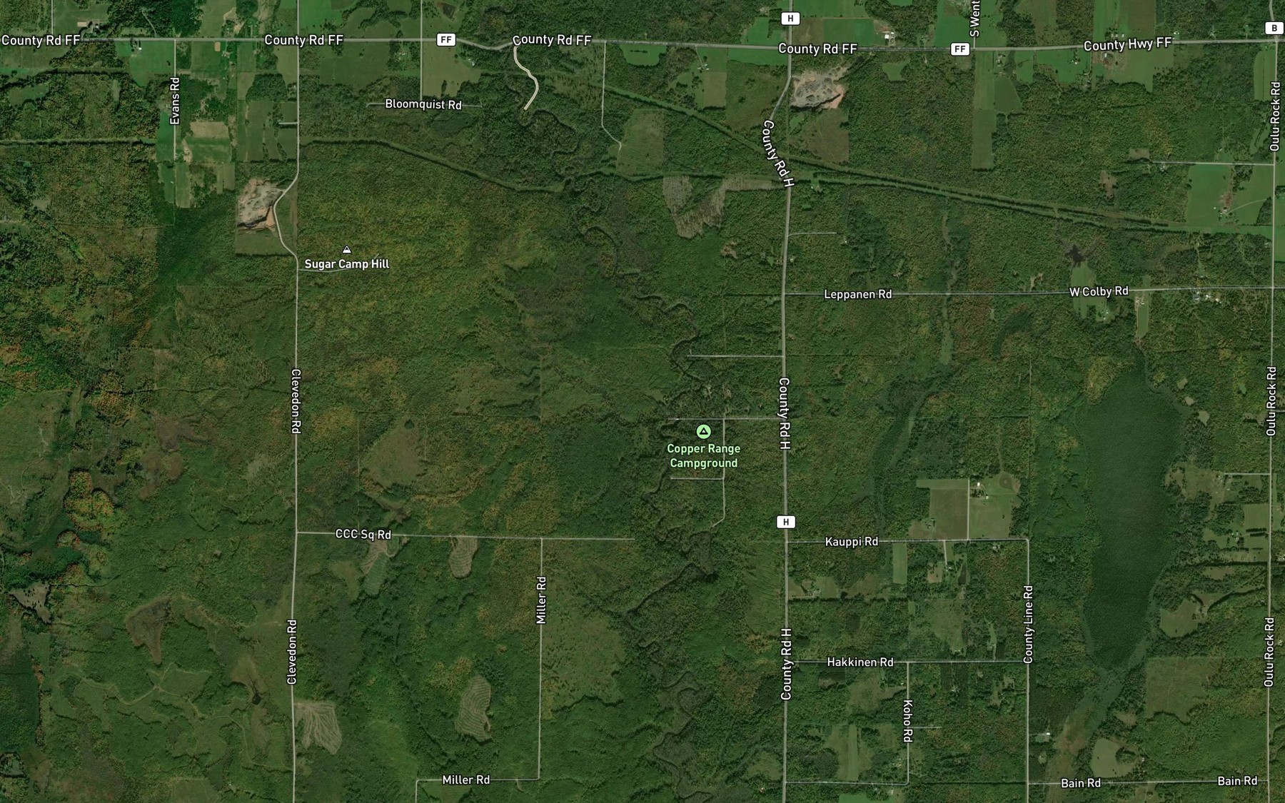 Satellite map of the Percival Creek