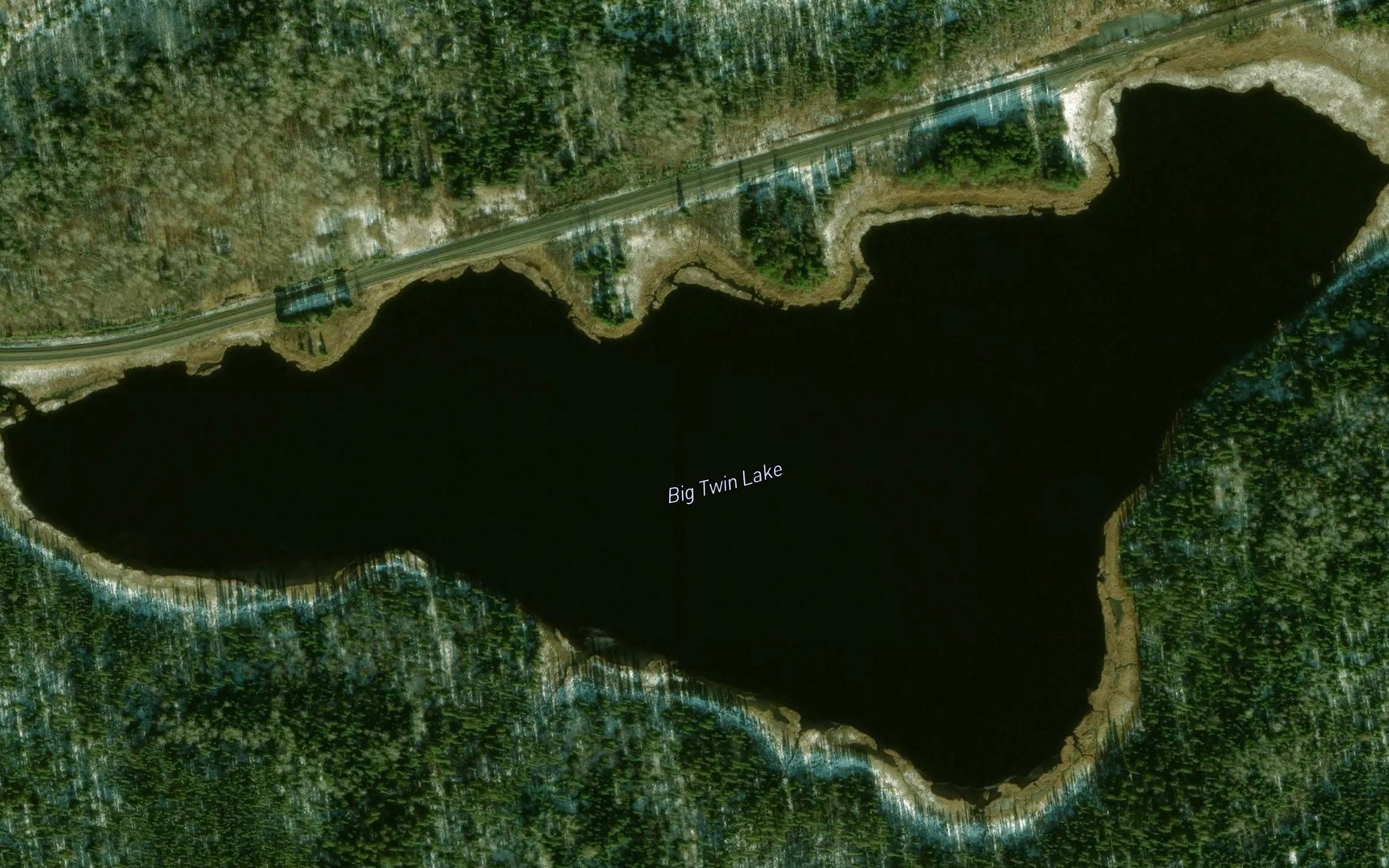 Satellite map of the Big Twin Lake