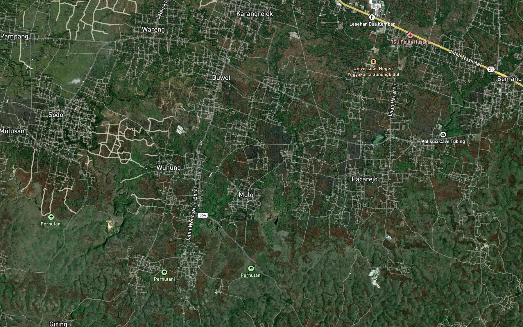 Satellite map of the Telaga Dengok