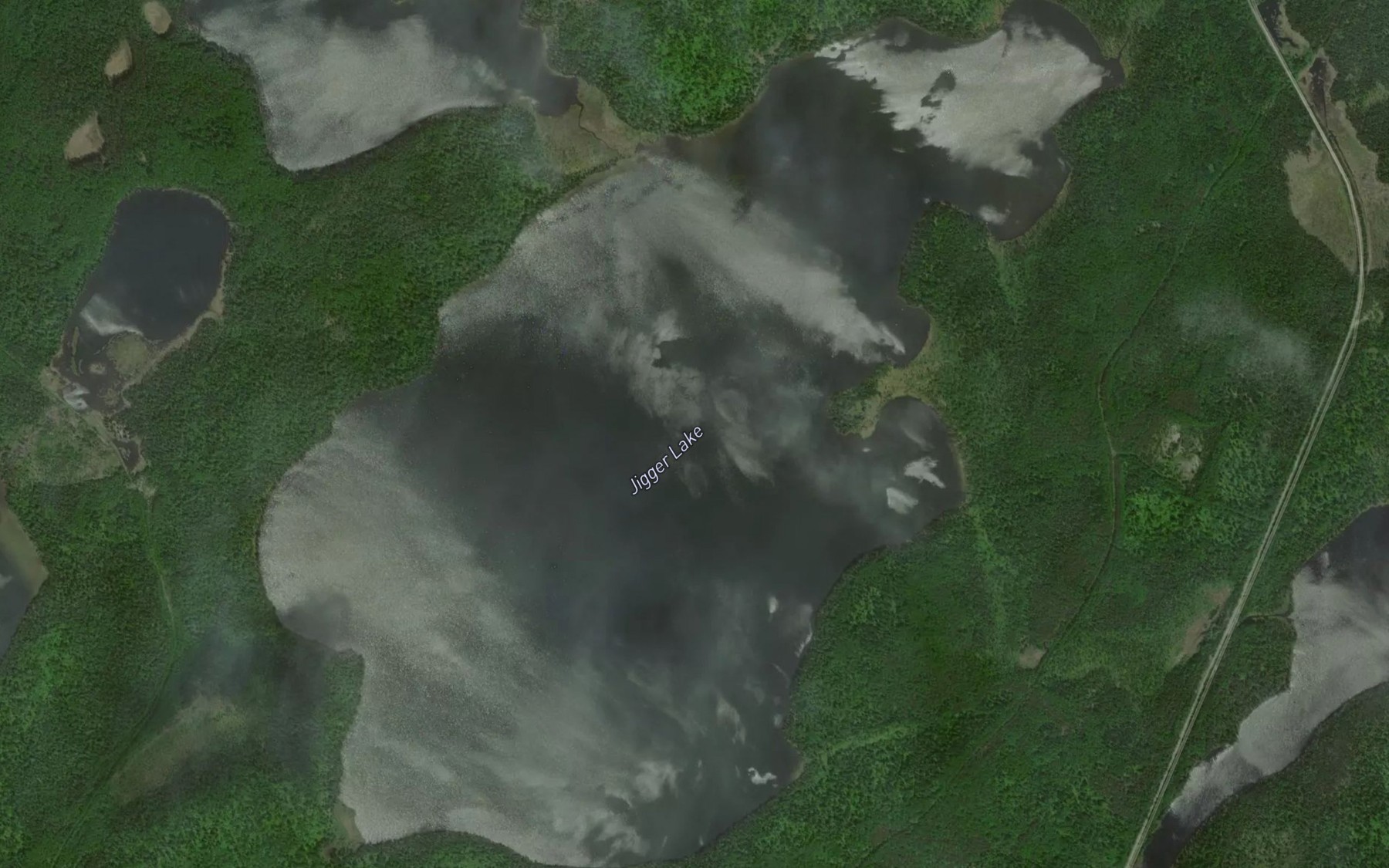 Satellite map of the Jigger Lake