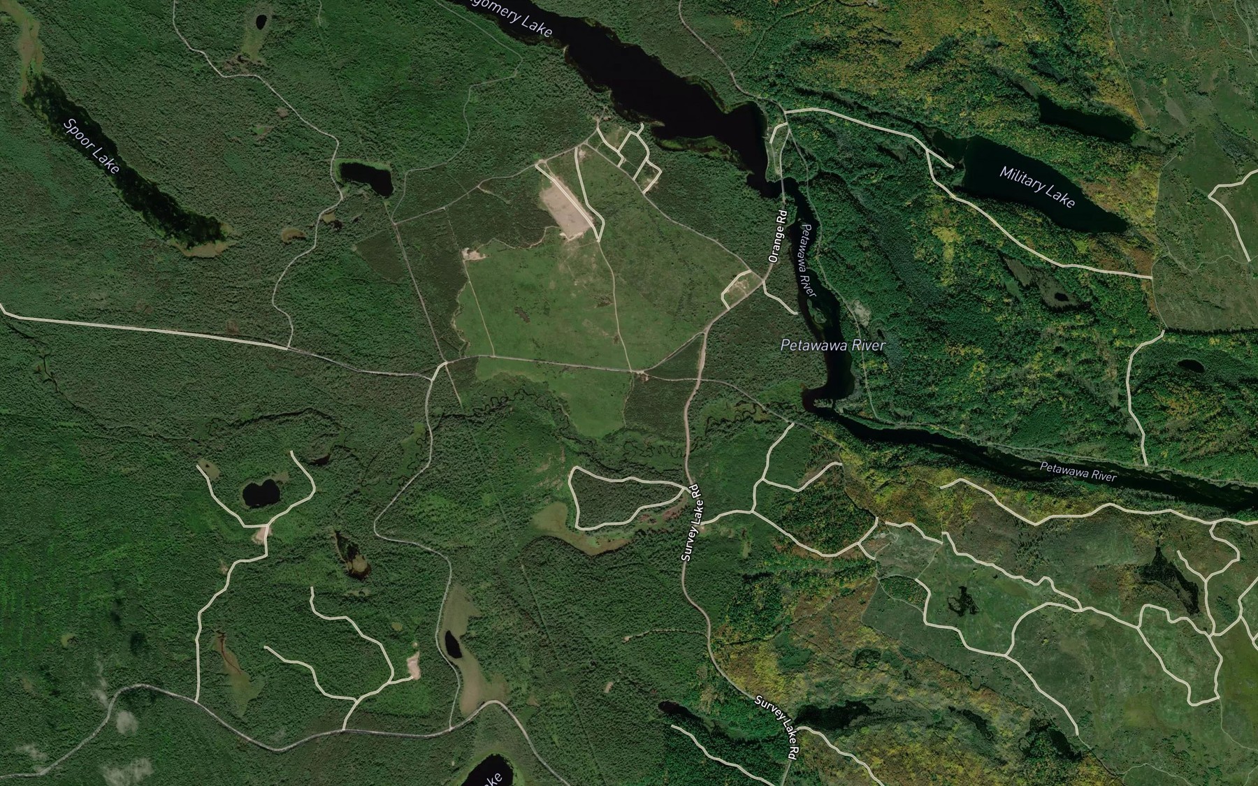 Satellite map of the Survey Creek