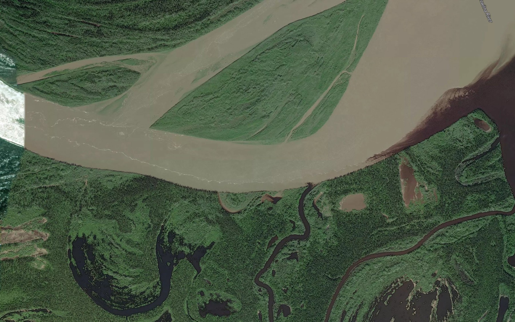 Satellite map of the East Channel
