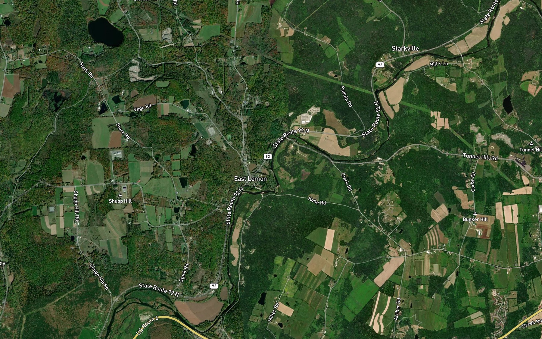 Satellite map of the Oxbow Creek