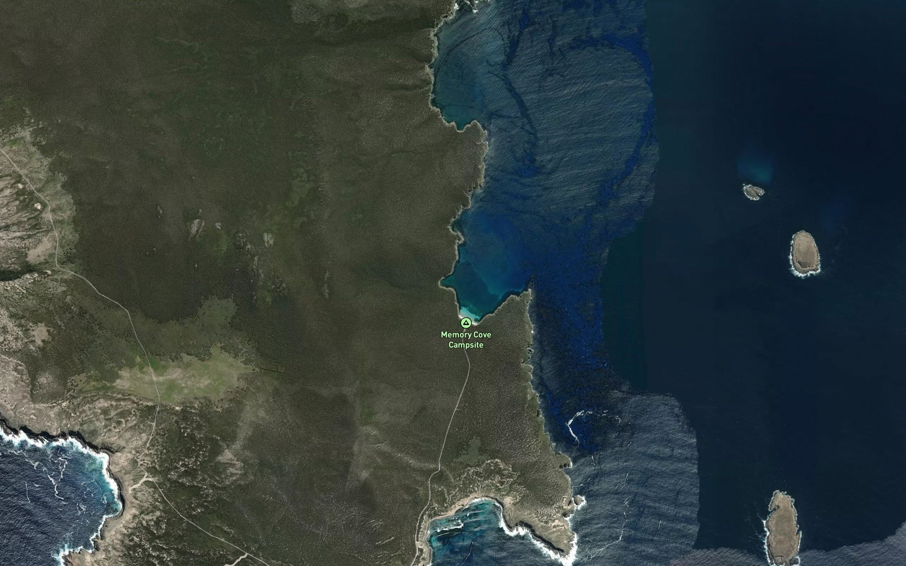 Satellite map of the Memory Cove