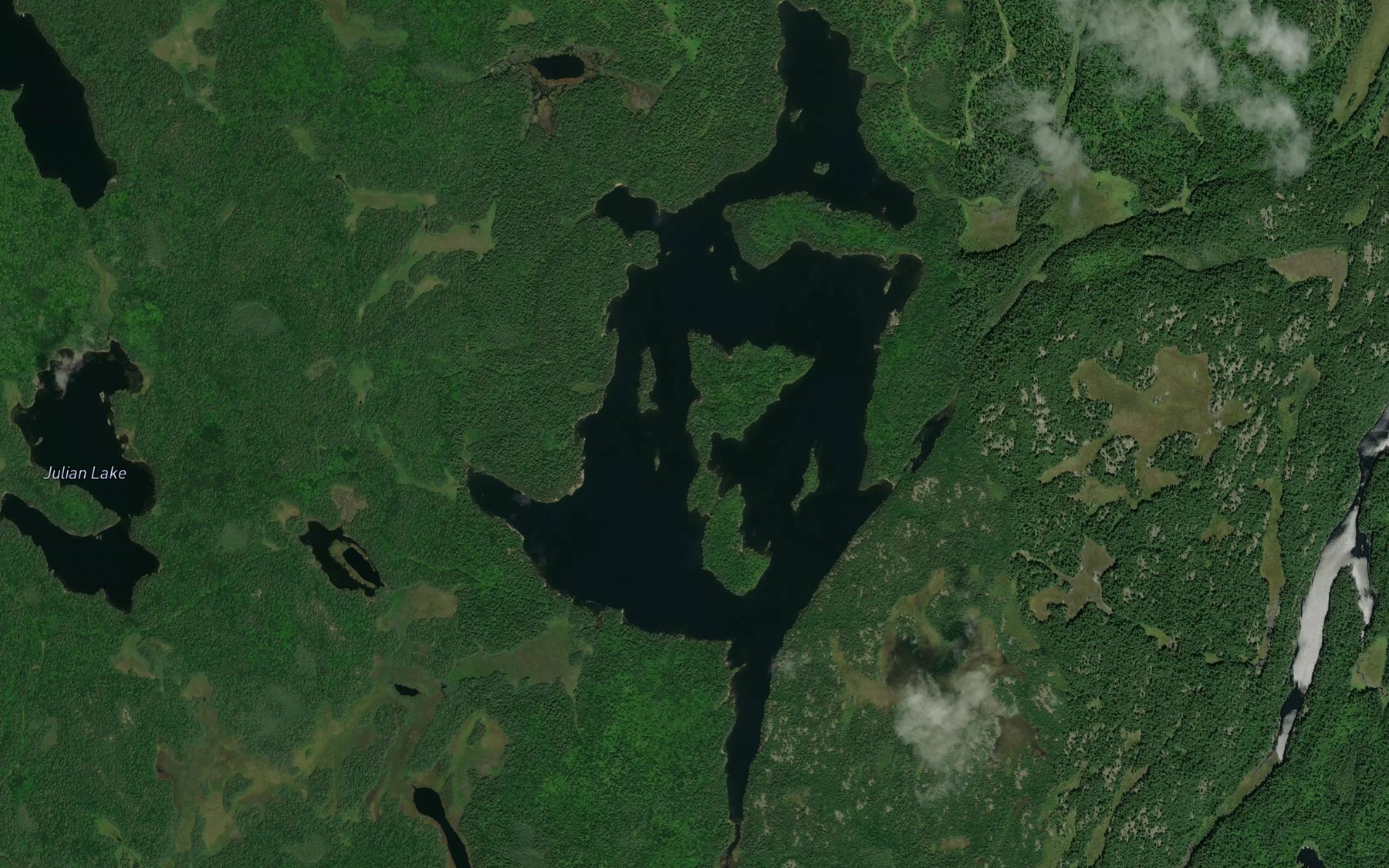 Satellite map of the Annie Lake
