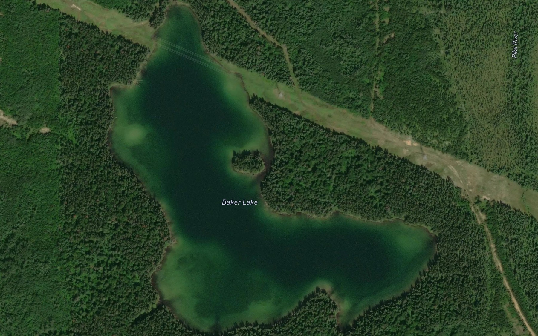 Satellite map of the Baker Lake