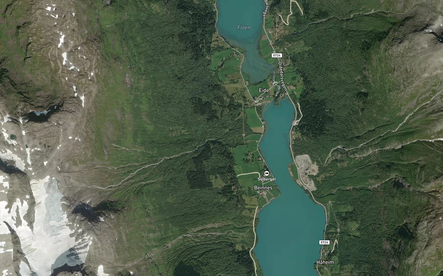 Satellite map of the Lidaelva