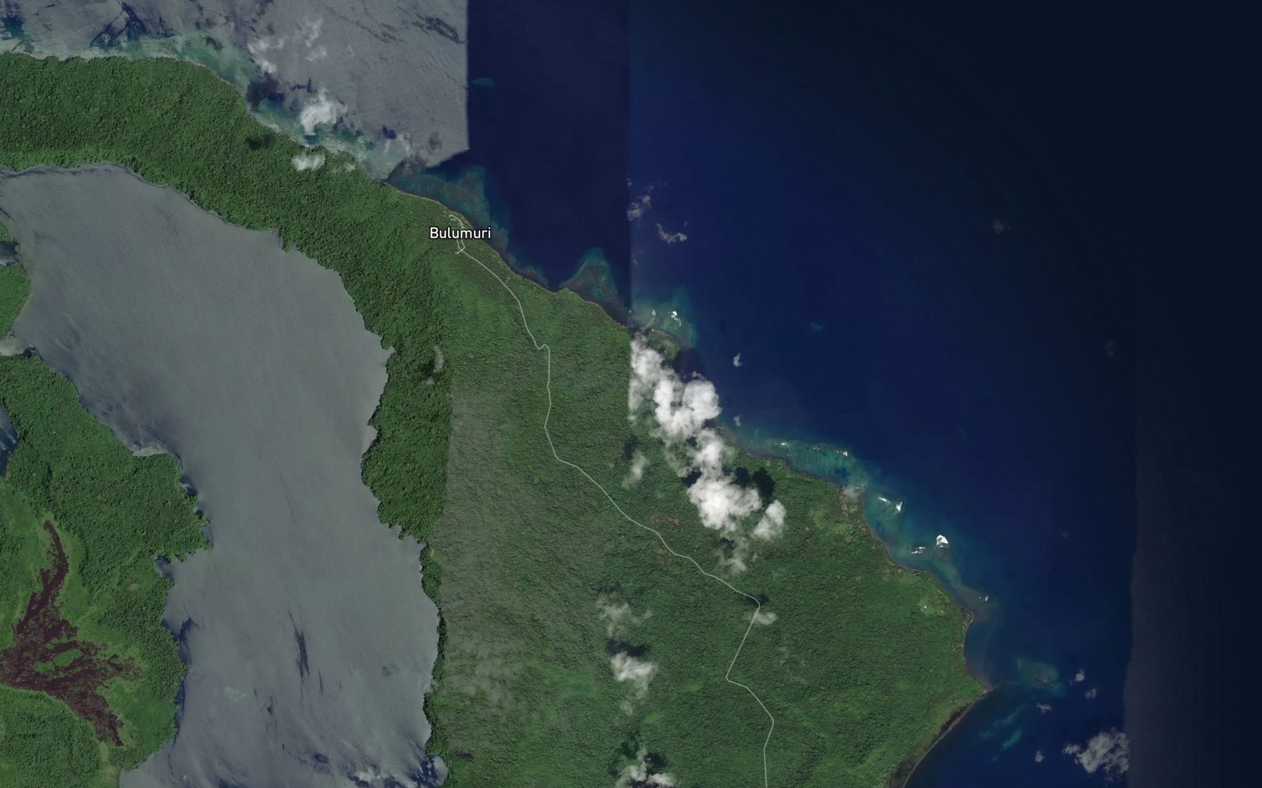 Satellite map of the Tauwali Bay