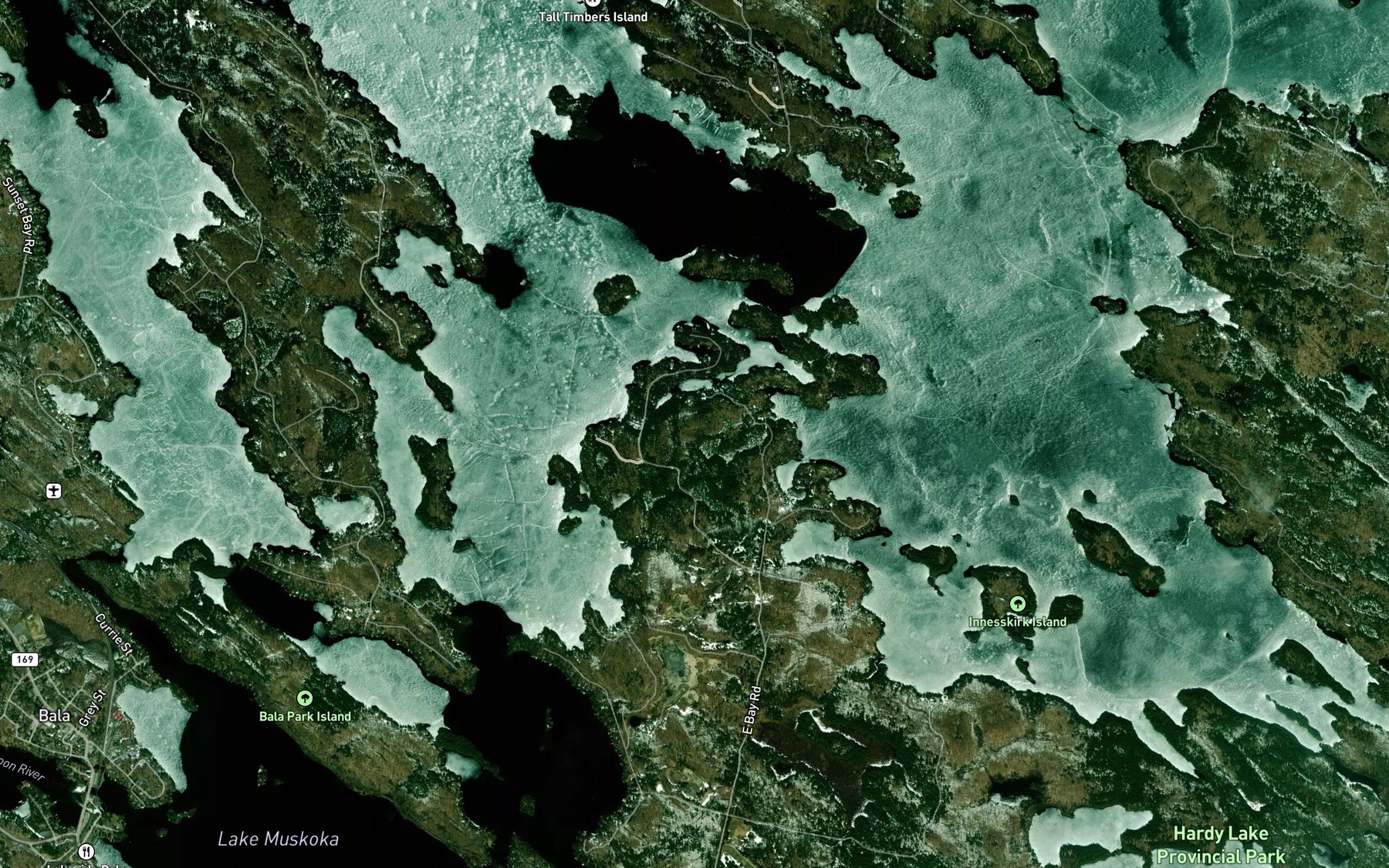 Satellite map of the Dark Bay