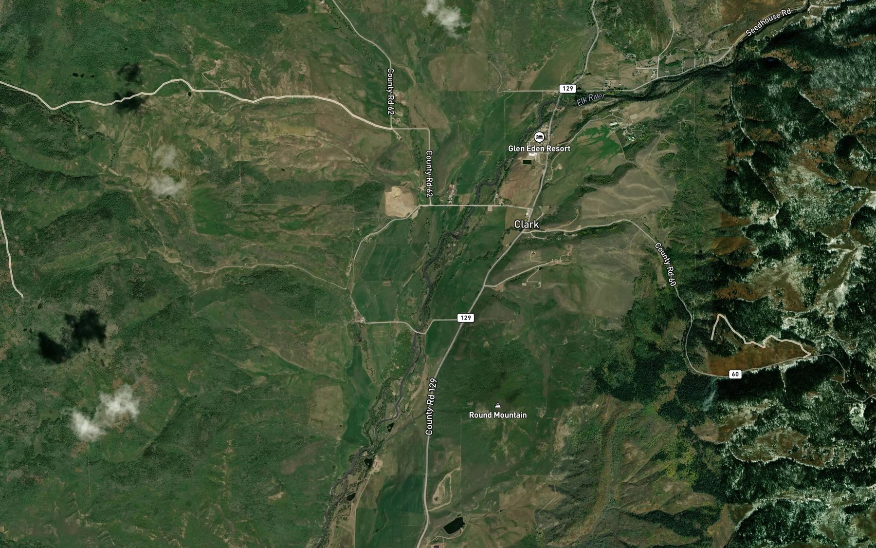 Satellite map of the Greenville Creek