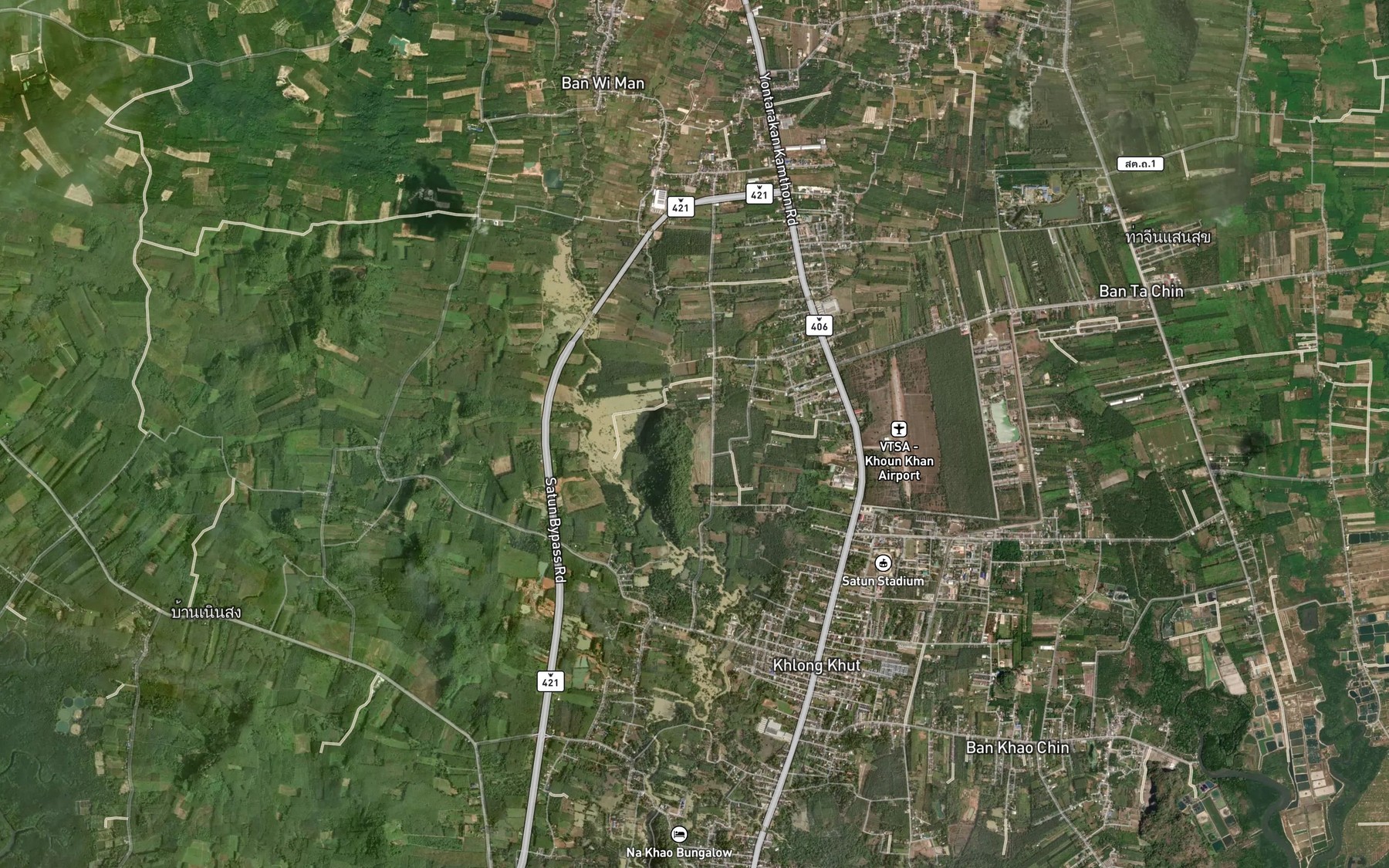 Satellite map of the Khlong Ka Ne