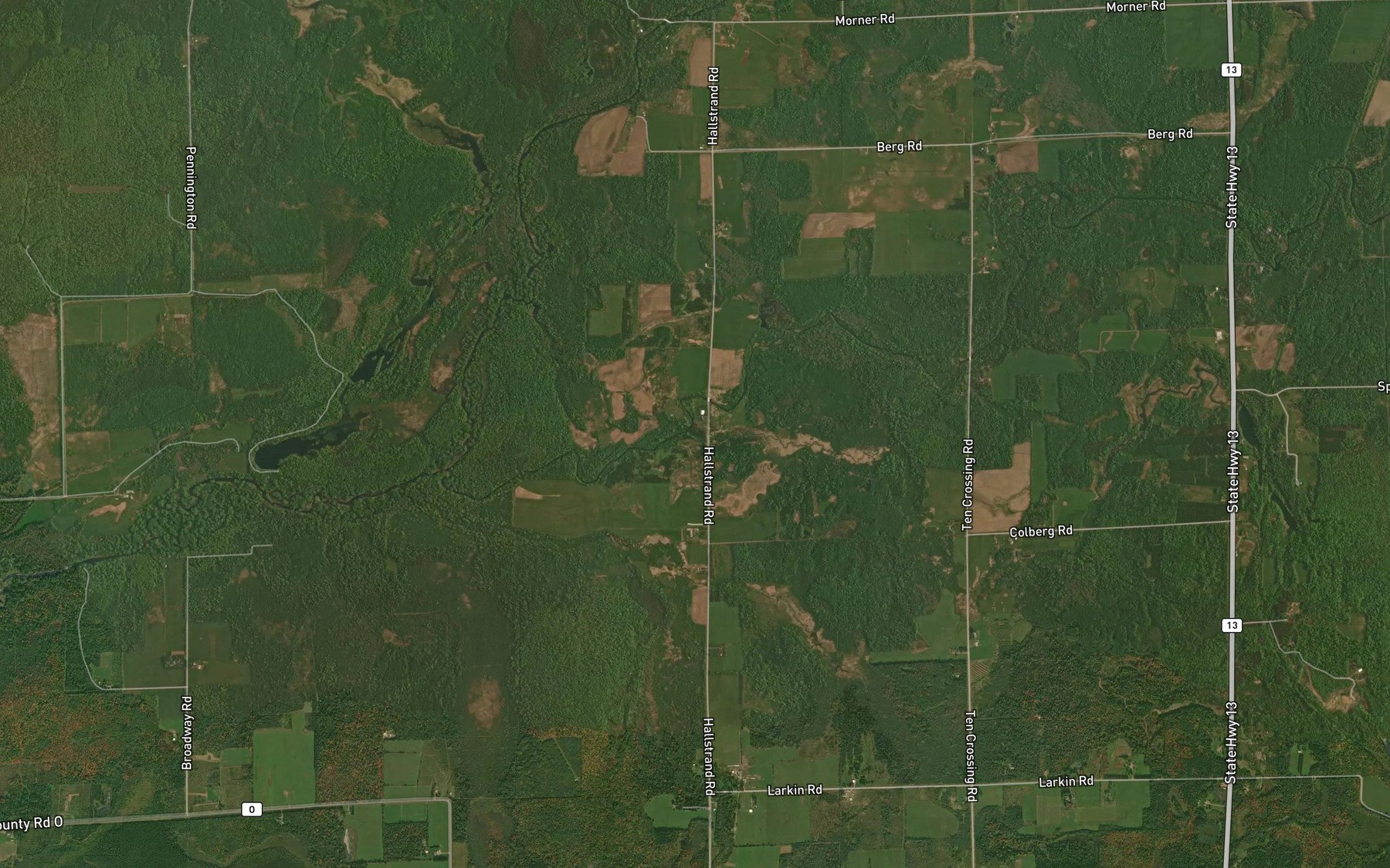 Satellite map of the Ottertail Creek