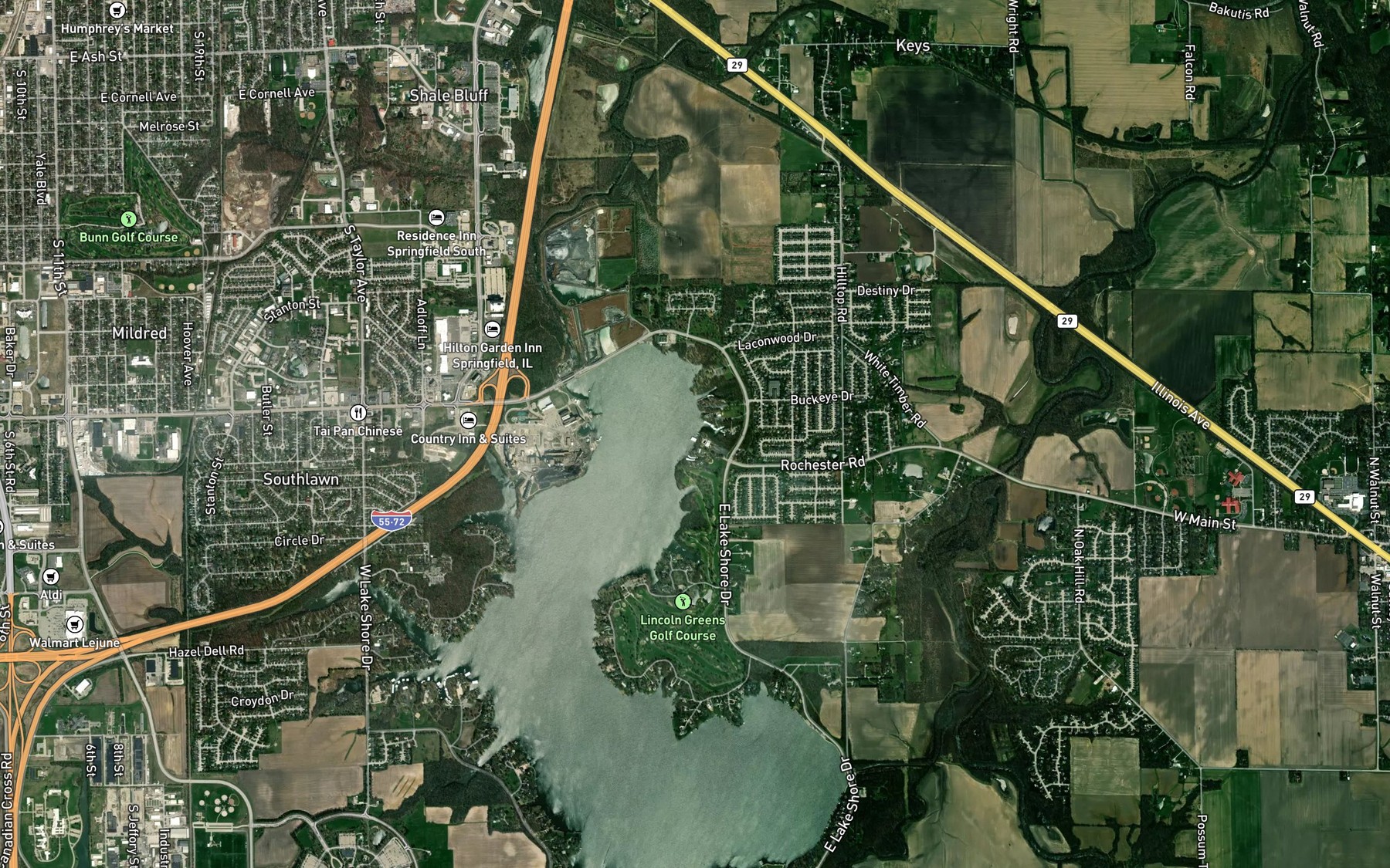 Satellite map of the Elks Lodge