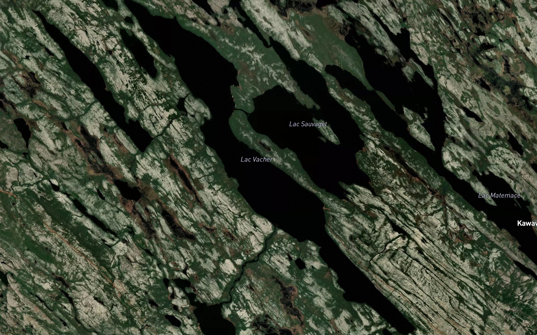 Satellite map of the Lac Vacher