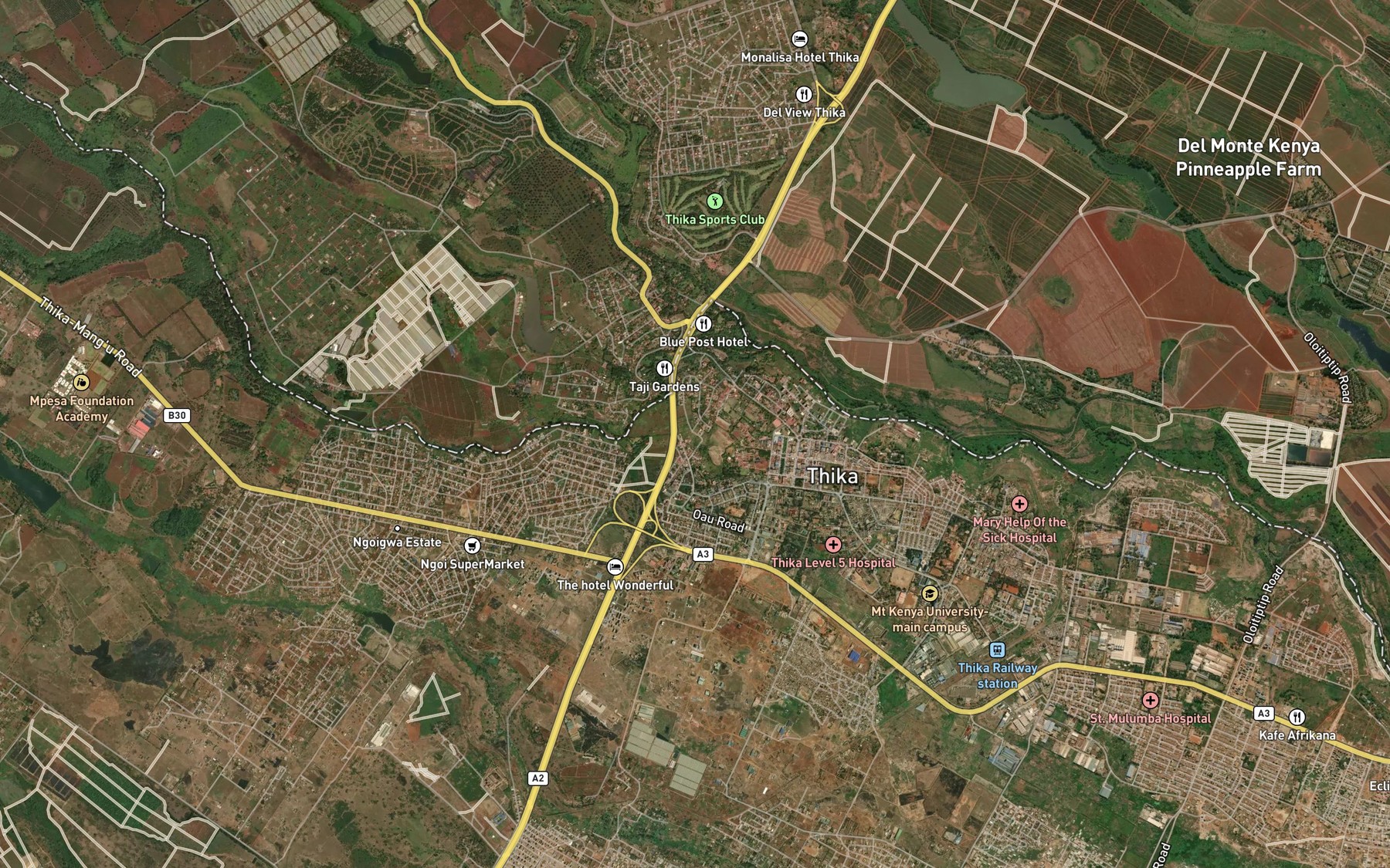 Satellite map of the Chania Falls