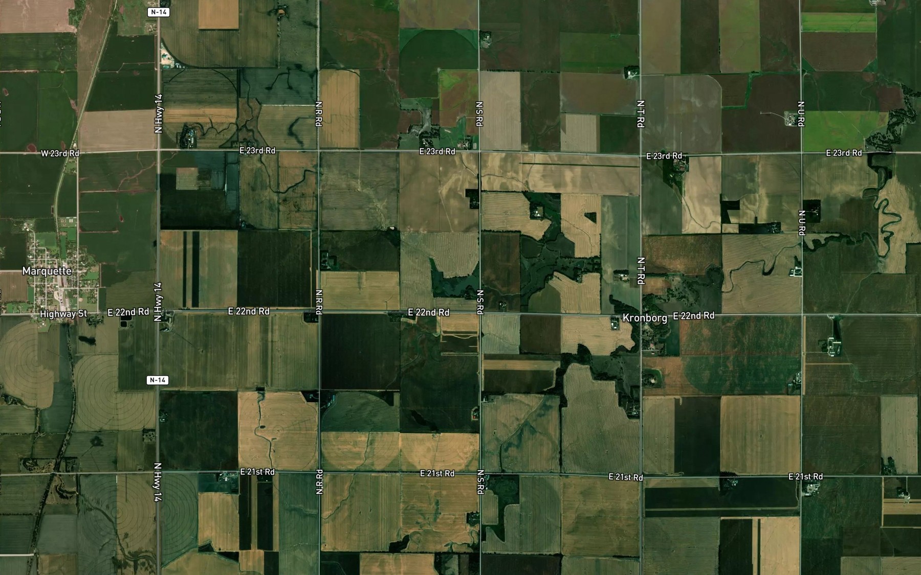 Satellite map of the Larson Reservoir