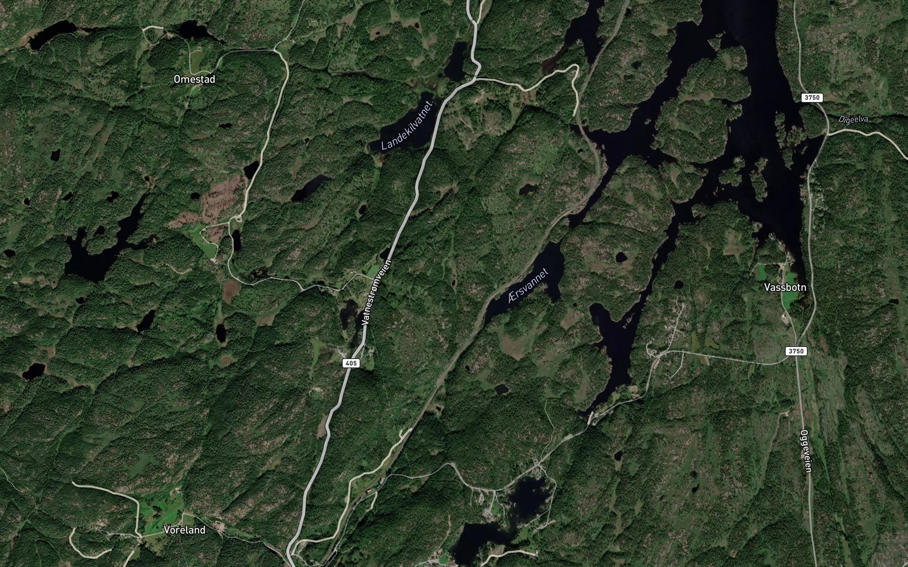 Satellite map of the Granedalstjonn