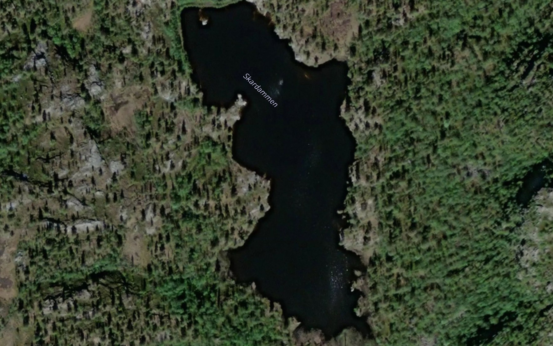 Satellite map of the Skarddammen