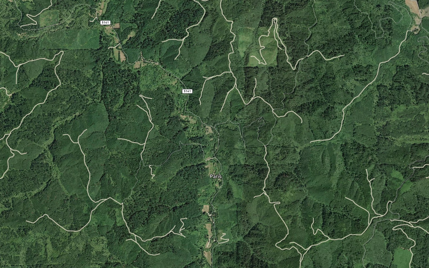 Satellite map of the Summers Creek