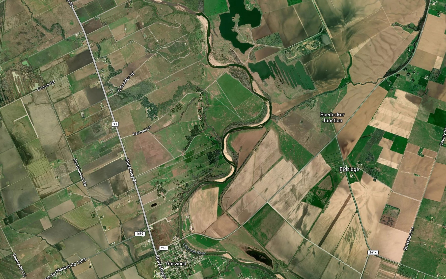 Satellite map of the Marys Branch