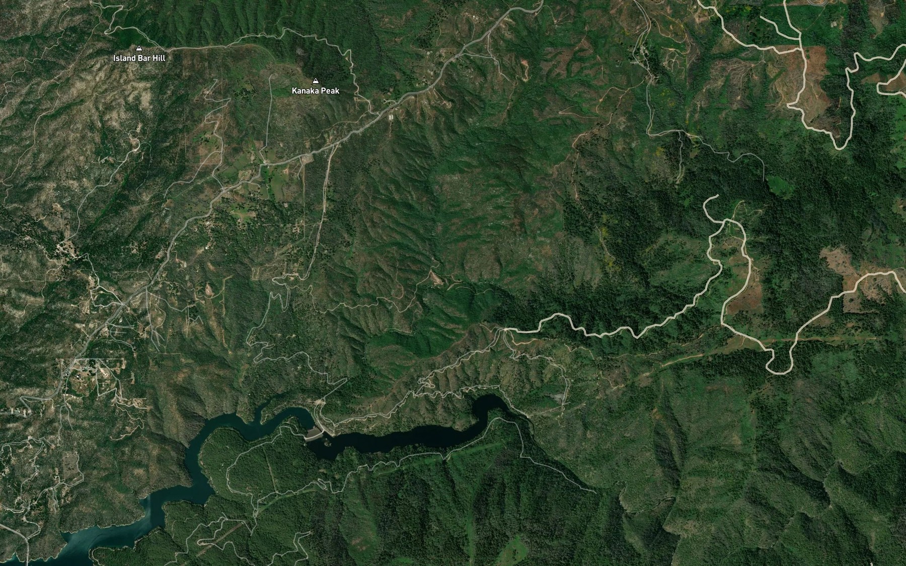 Satellite map of the Little Sucker Run