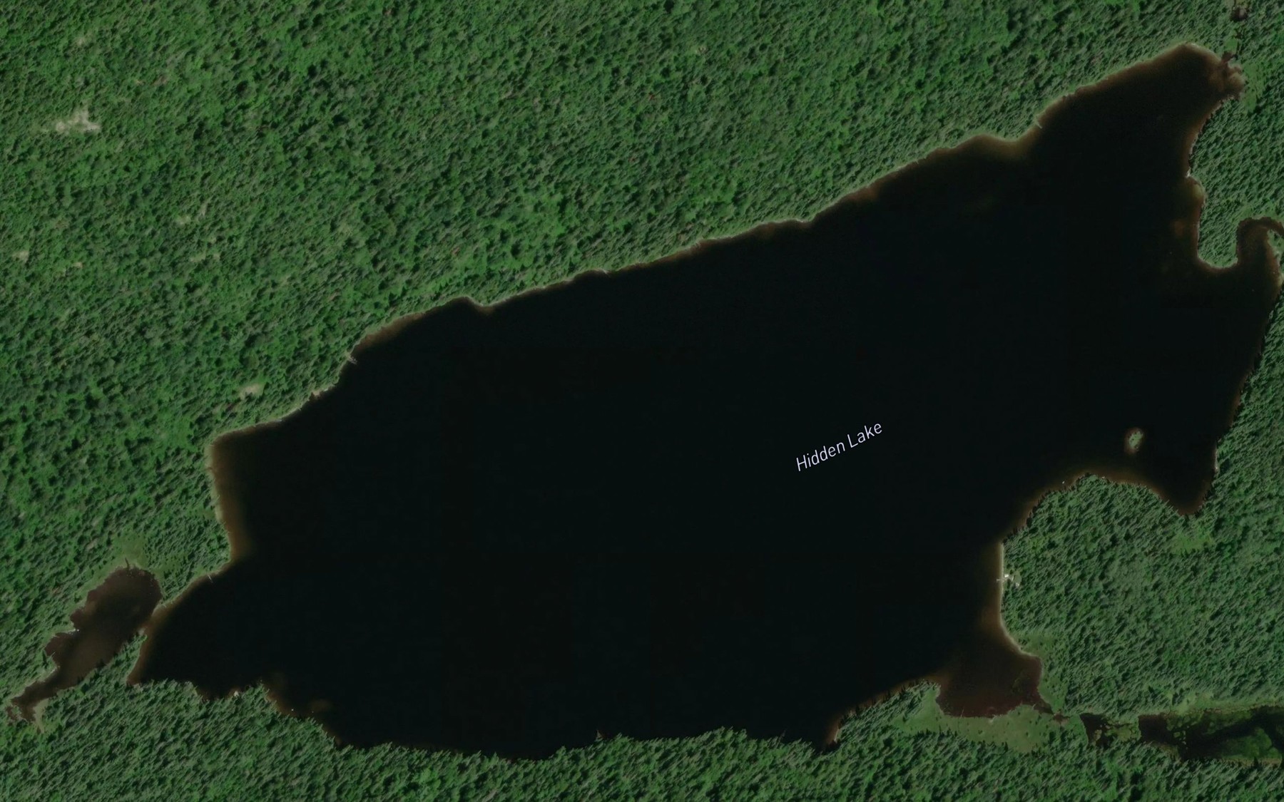 Satellite map of the Hidden Lake