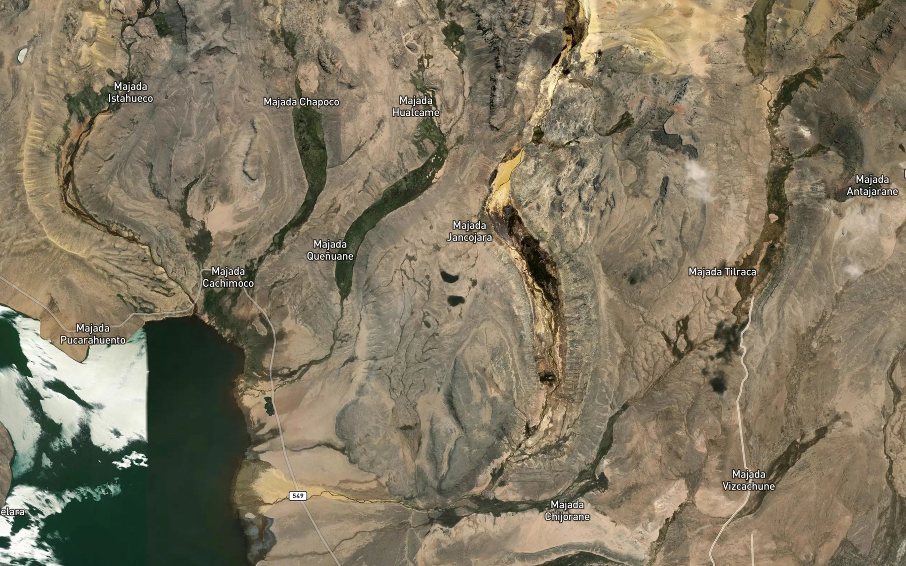 Satellite map of the Lagunas Cotapadja