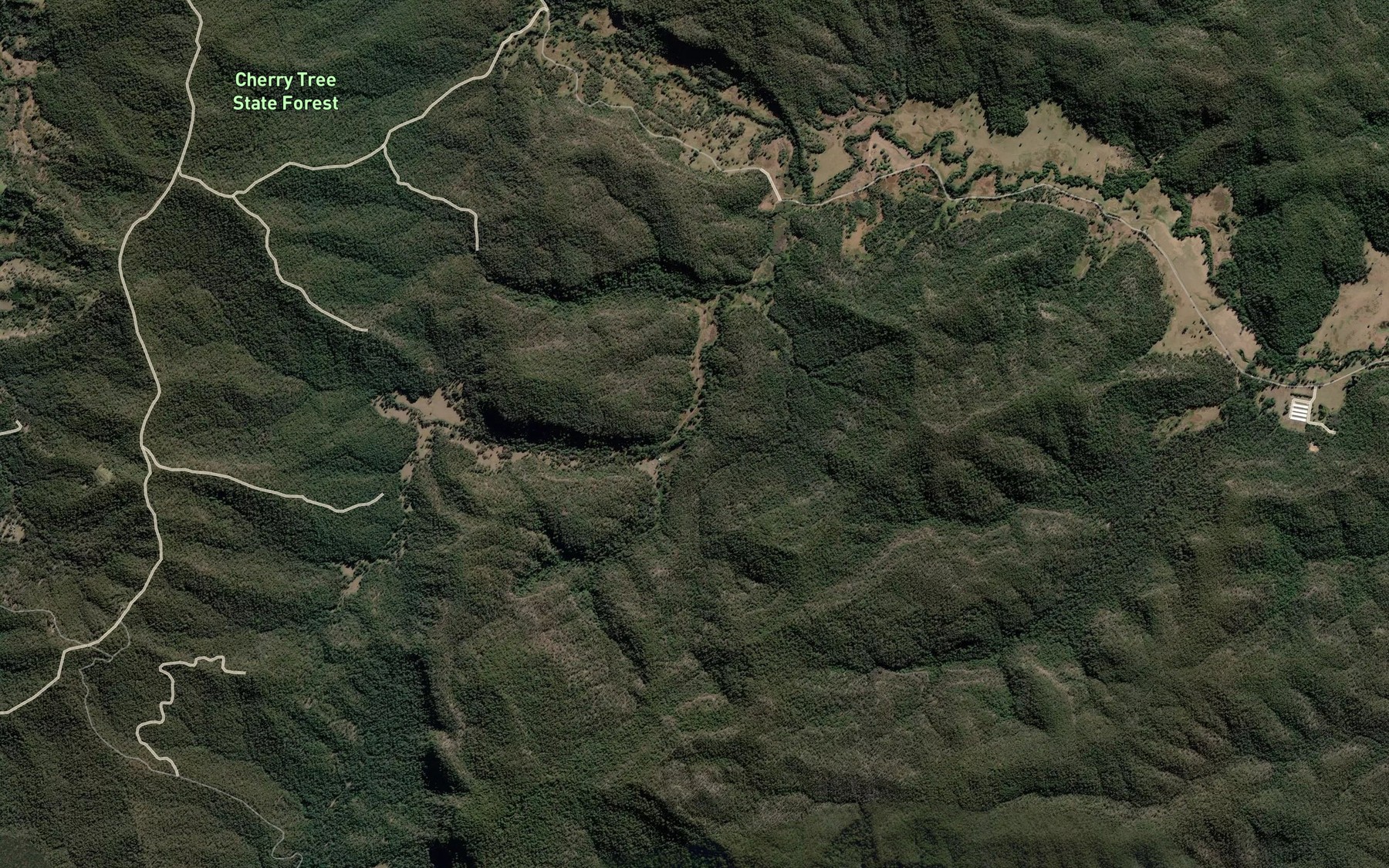 Satellite map of the Sawpit Creek