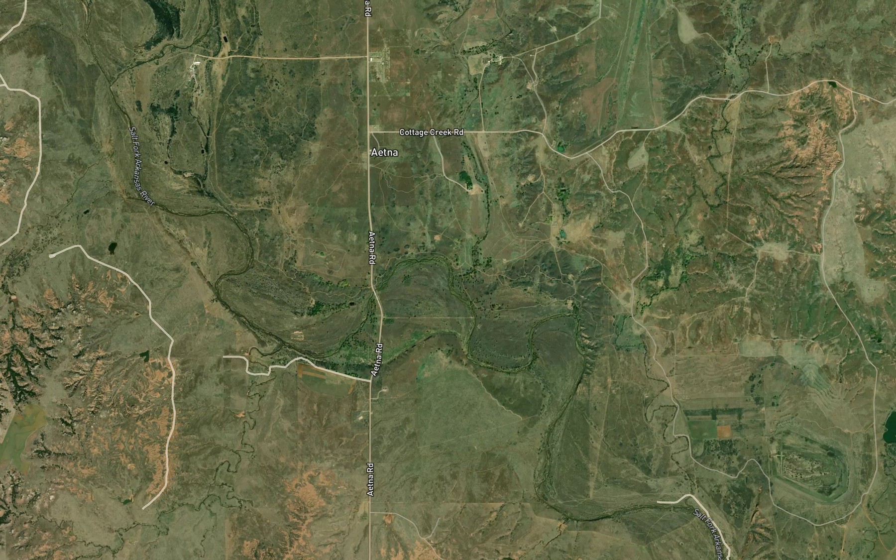 Satellite map of the Dry Creek