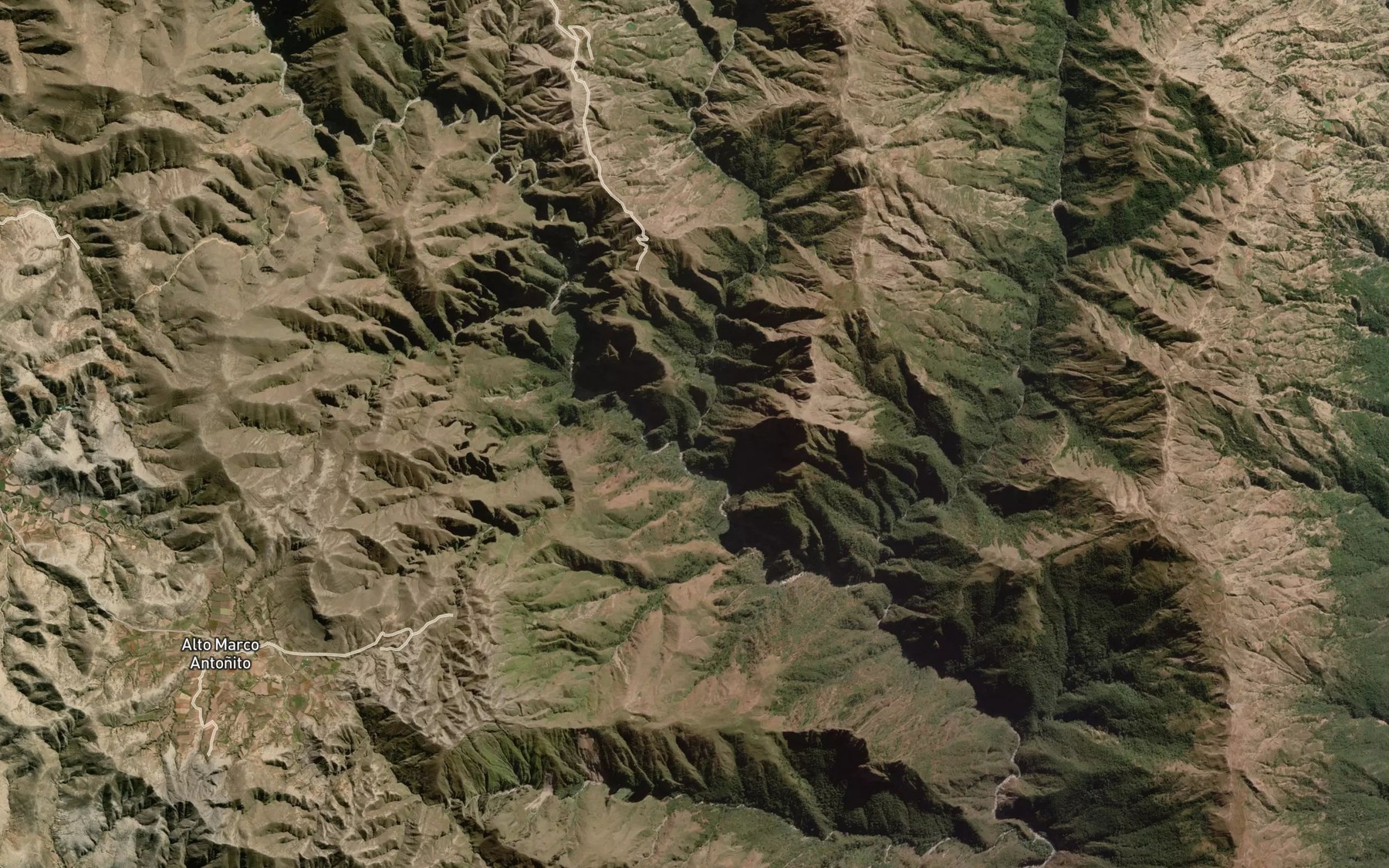 Satellite map of the Quebrada de Sumaya