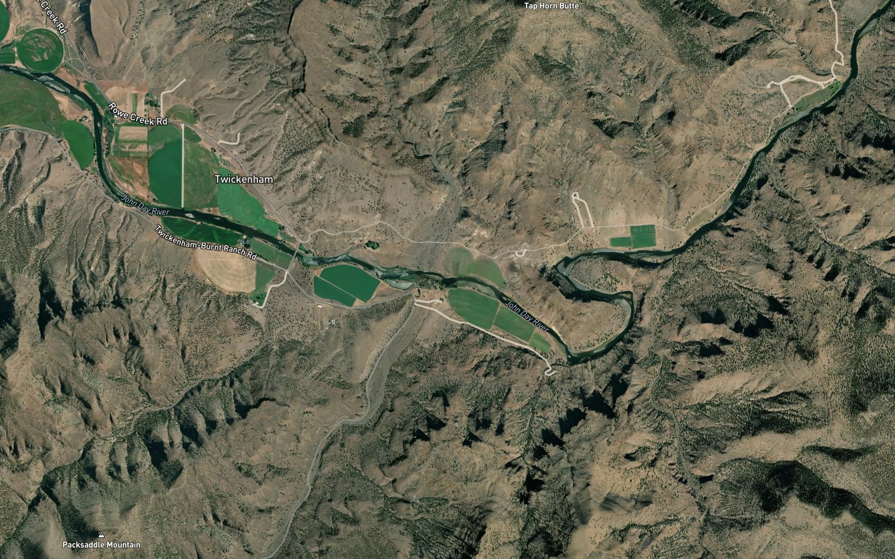 Satellite map of the Girds Creek