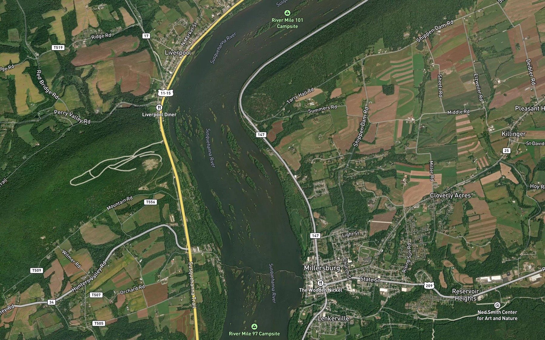 Satellite map of the Pa-478 Reservoir
