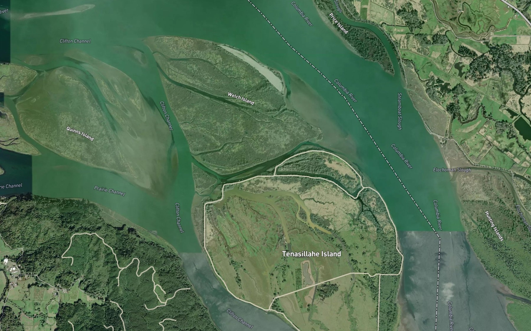 Satellite map of the Red Slough