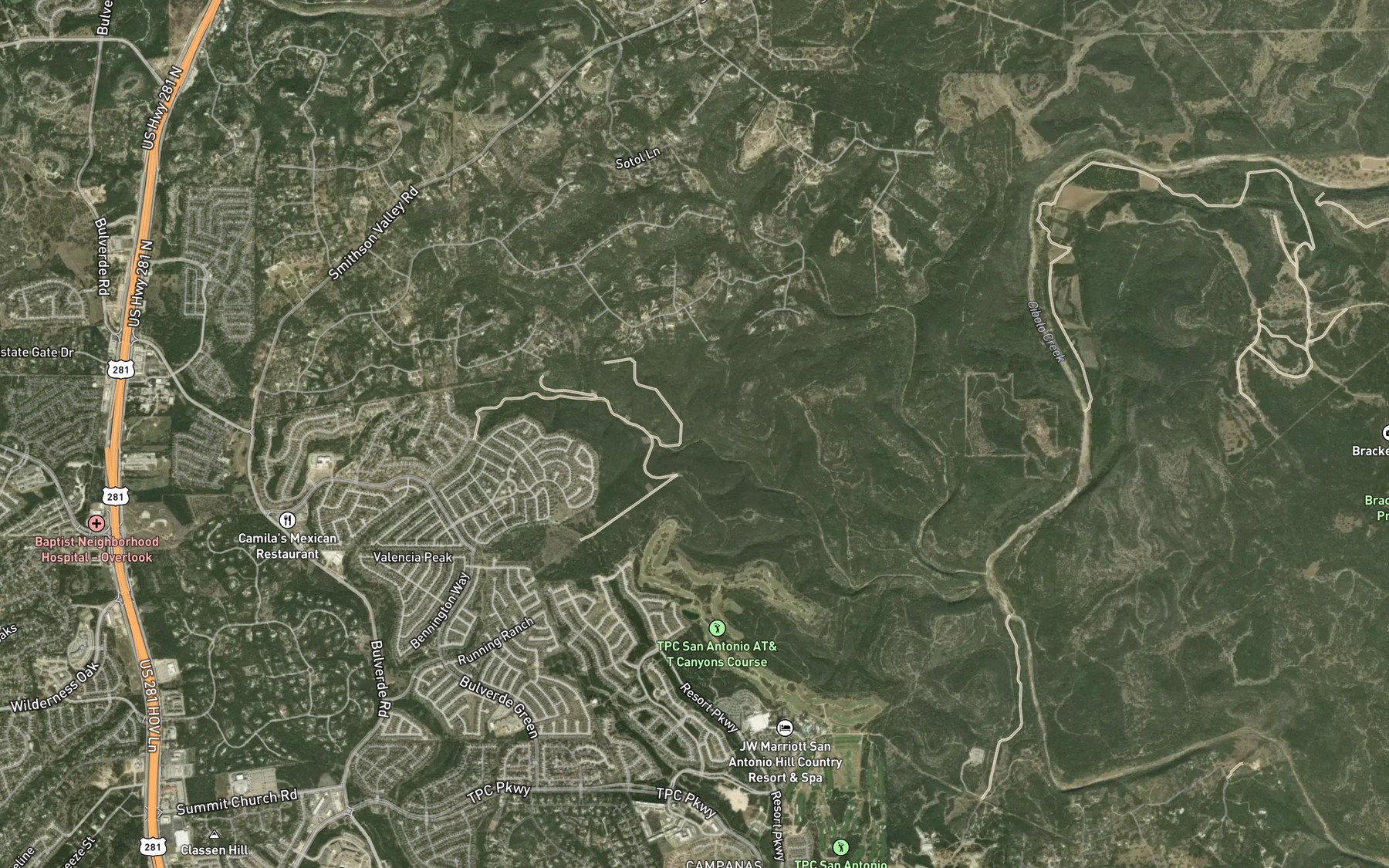 Satellite map of the Indian Springs