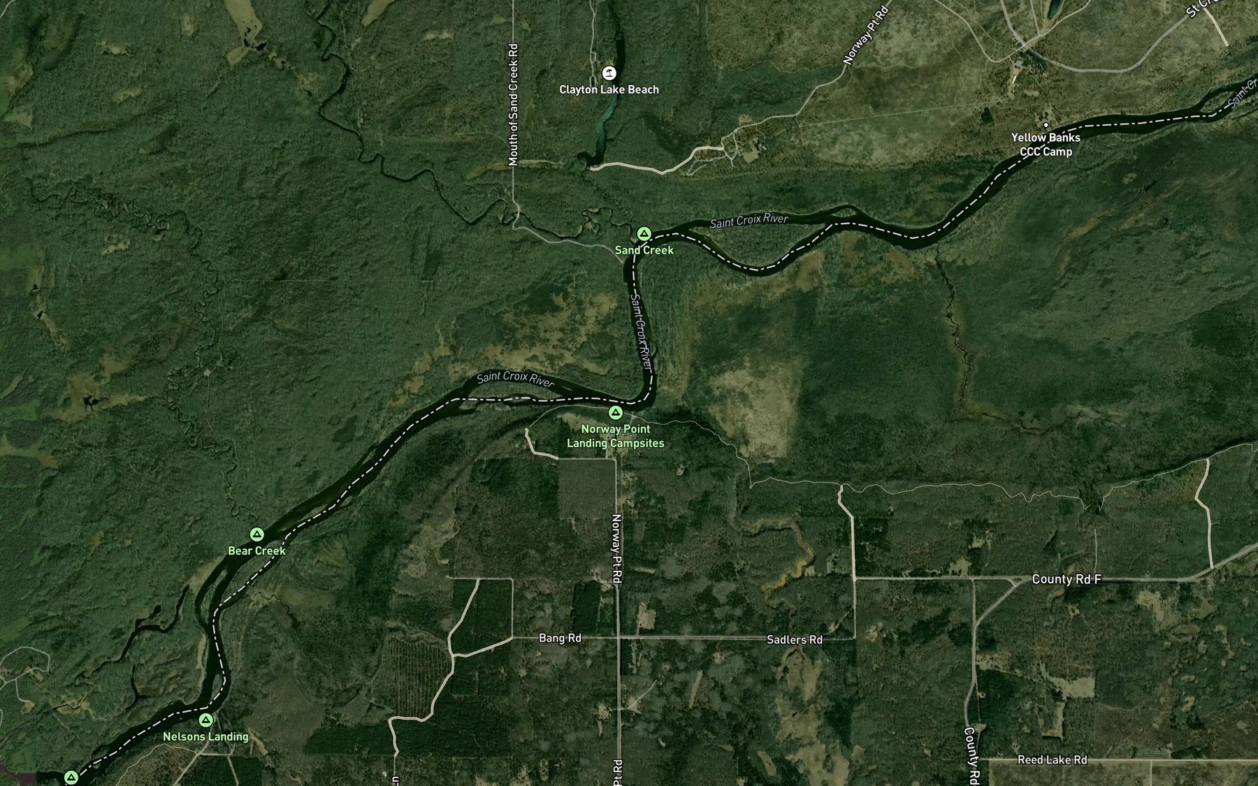 Satellite map of the Iron Creek