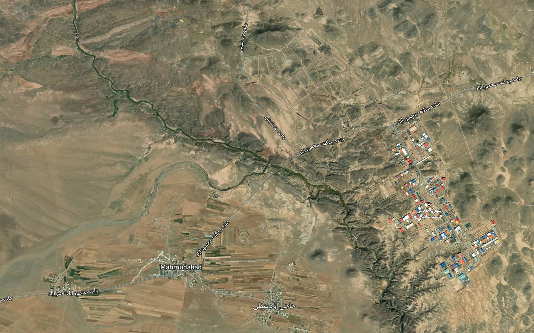 Satellite map of the Rudkhaneh-ye Chaharbagh