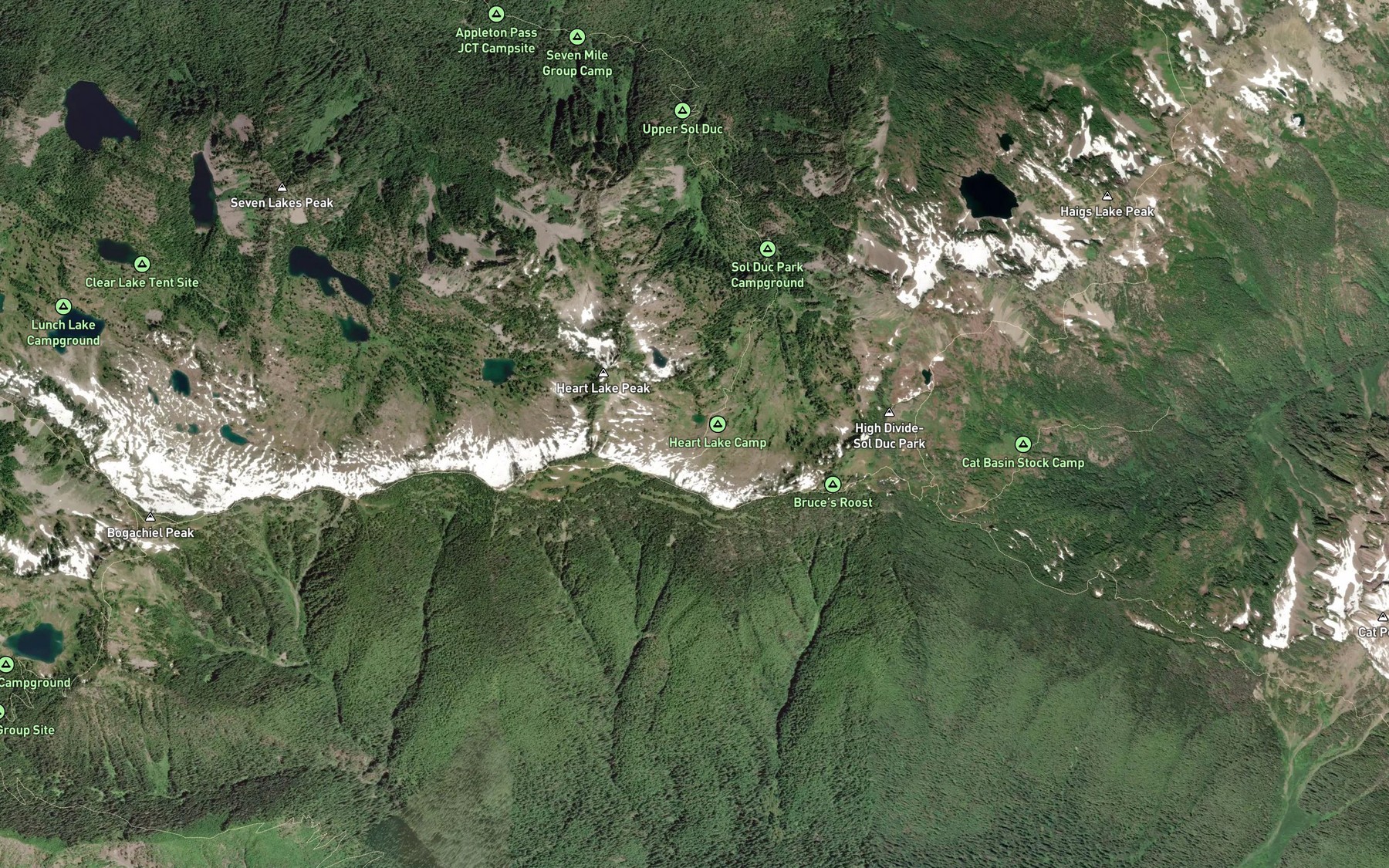 Satellite map of the Heart Lake