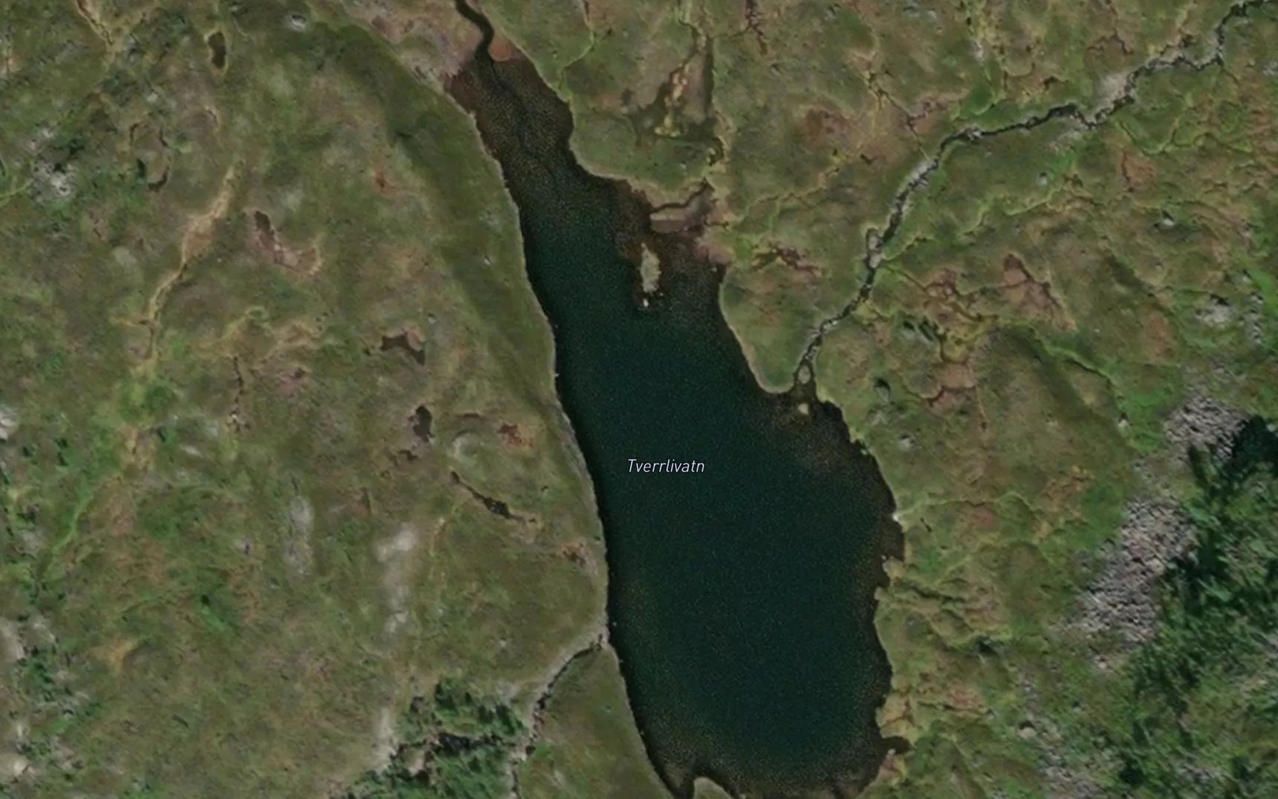 Satellite map of the Tverrlivatn